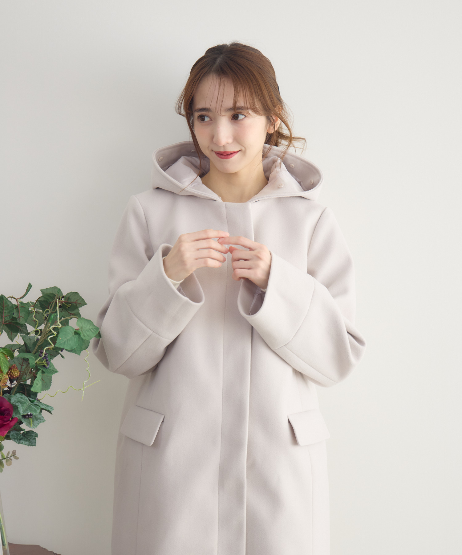 取り外し可エコファー付き3WAYフードロングコート | IKG crossing