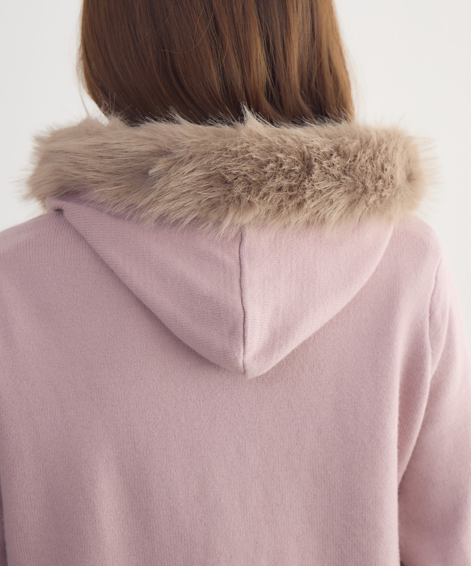 ファー付きアンゴラライクジップパーカー | IKG crossing