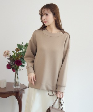 カット×ケーブルニットドッキングチュニック | IKG crossing