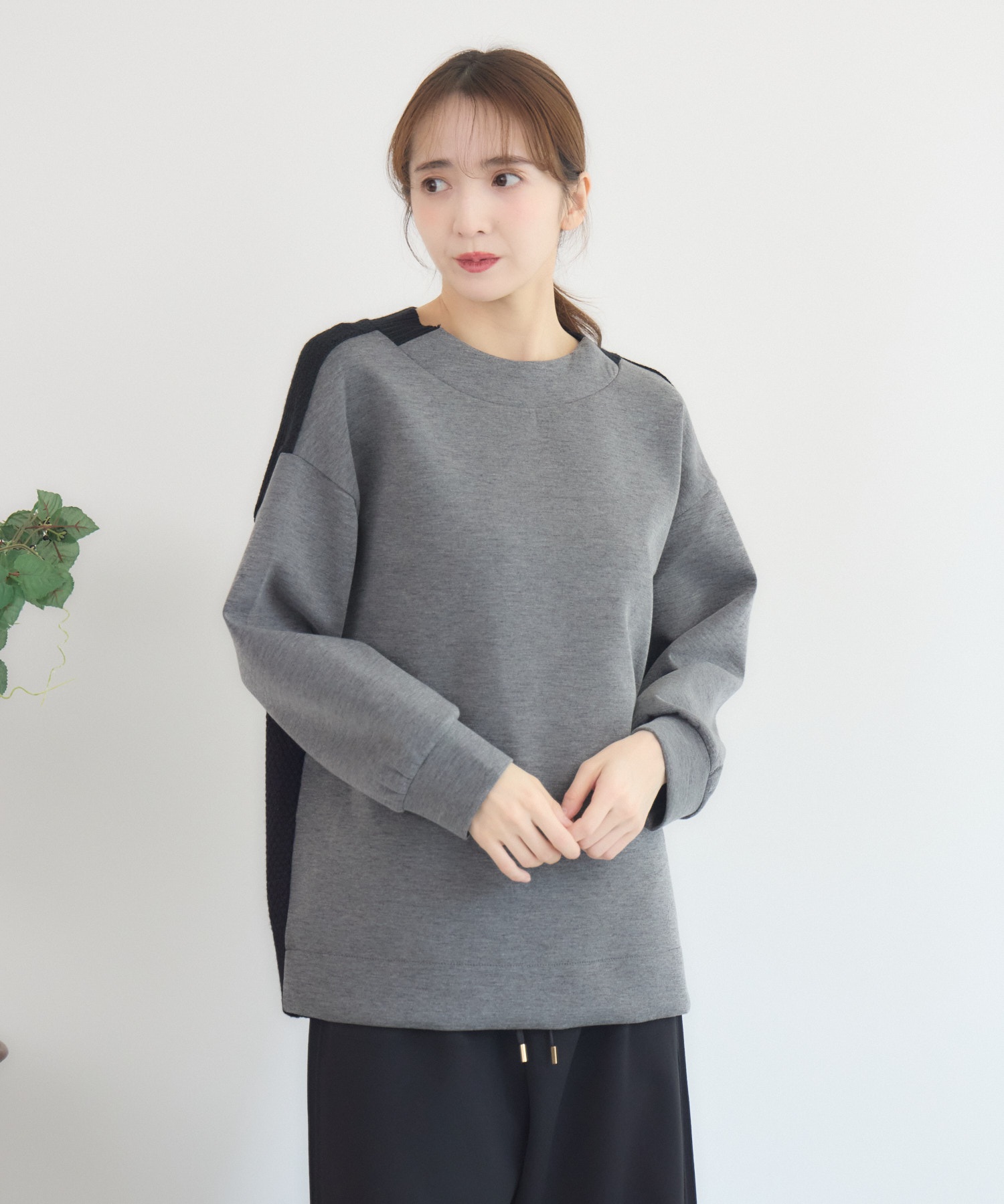 【超人気デザイン】カラー☆ビッグケーブル ドッキング ニット ウール カット×ケーブルニットドッキングチュニック | IKG crossing