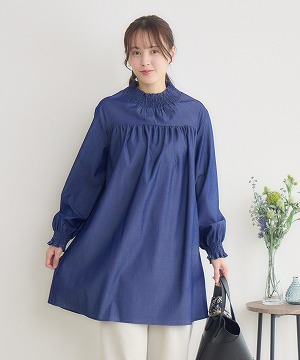 WEB限定 シャーリングカラーチュニック | IKG crossing