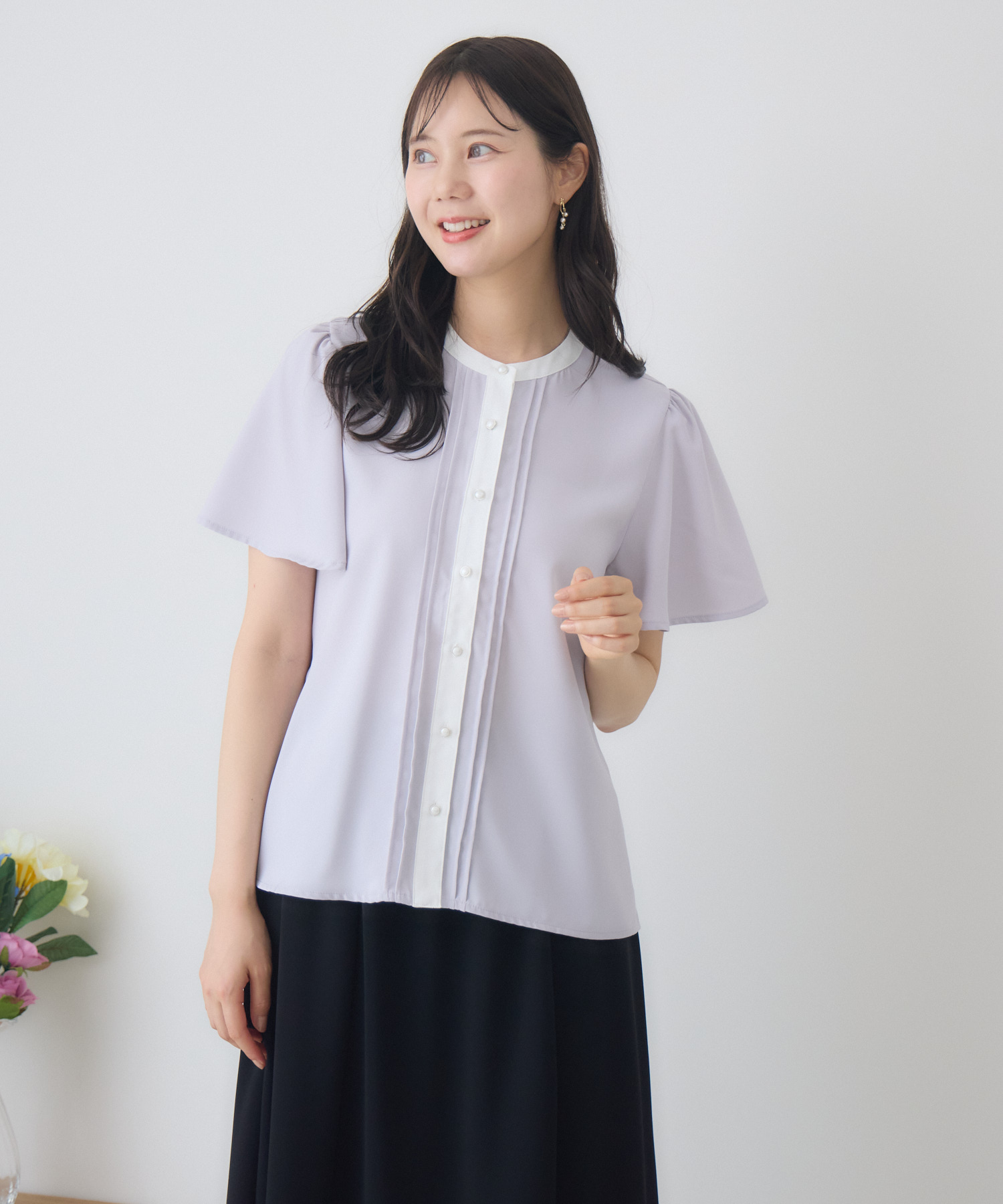 『いよかん』idemブラウス＆スカート＆シュシュ＆ノベルティバッグ＆シール バイカラーブラウス | IKG crossing