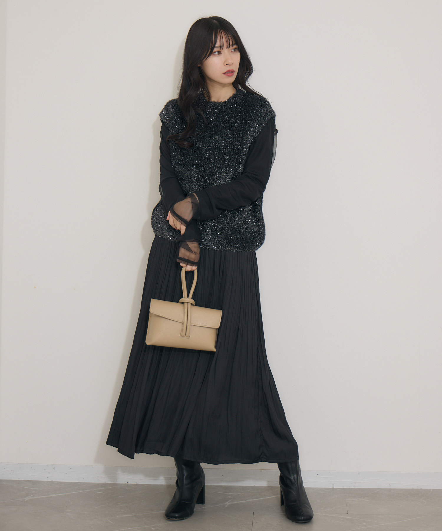 り*ん様 45R★栗サテンのカットワークイージースカート り*ん様 45R☆栗サテンのカットワークイージースカート