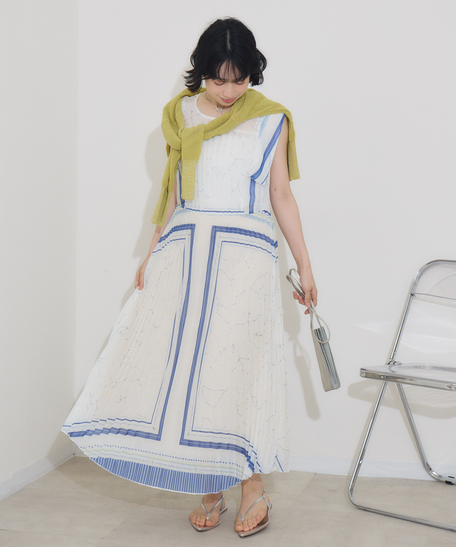 洗濯機洗い可】キャサリンロススタープリントワンピース / KATHARINE