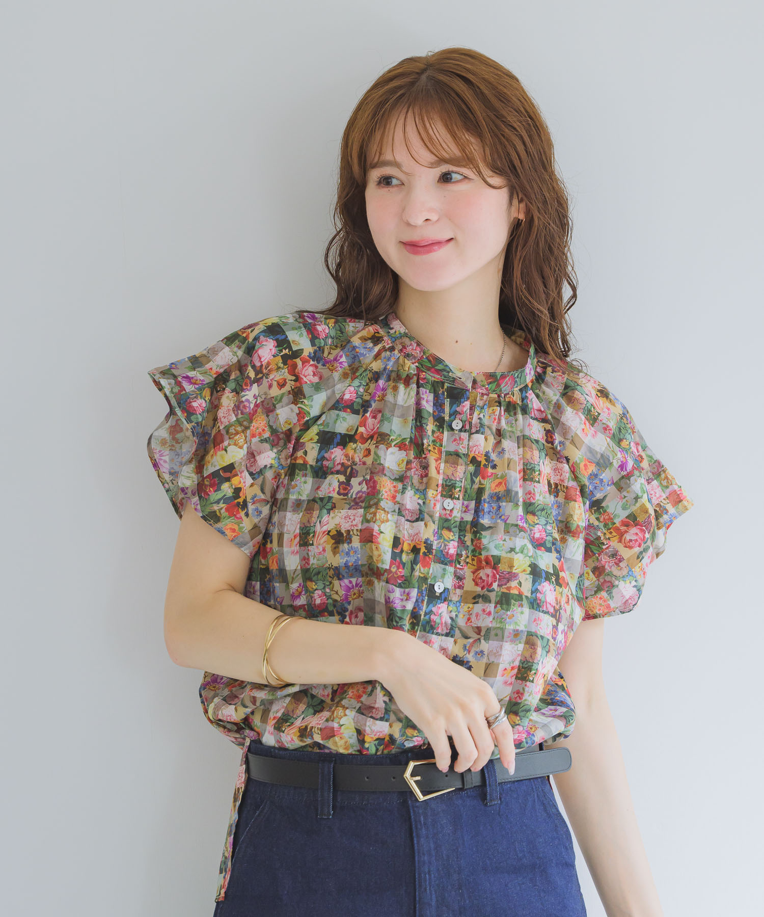 MADE IN JAPAN/洗濯機洗い可】150thAnniv.LIBERTYプリントブラウス