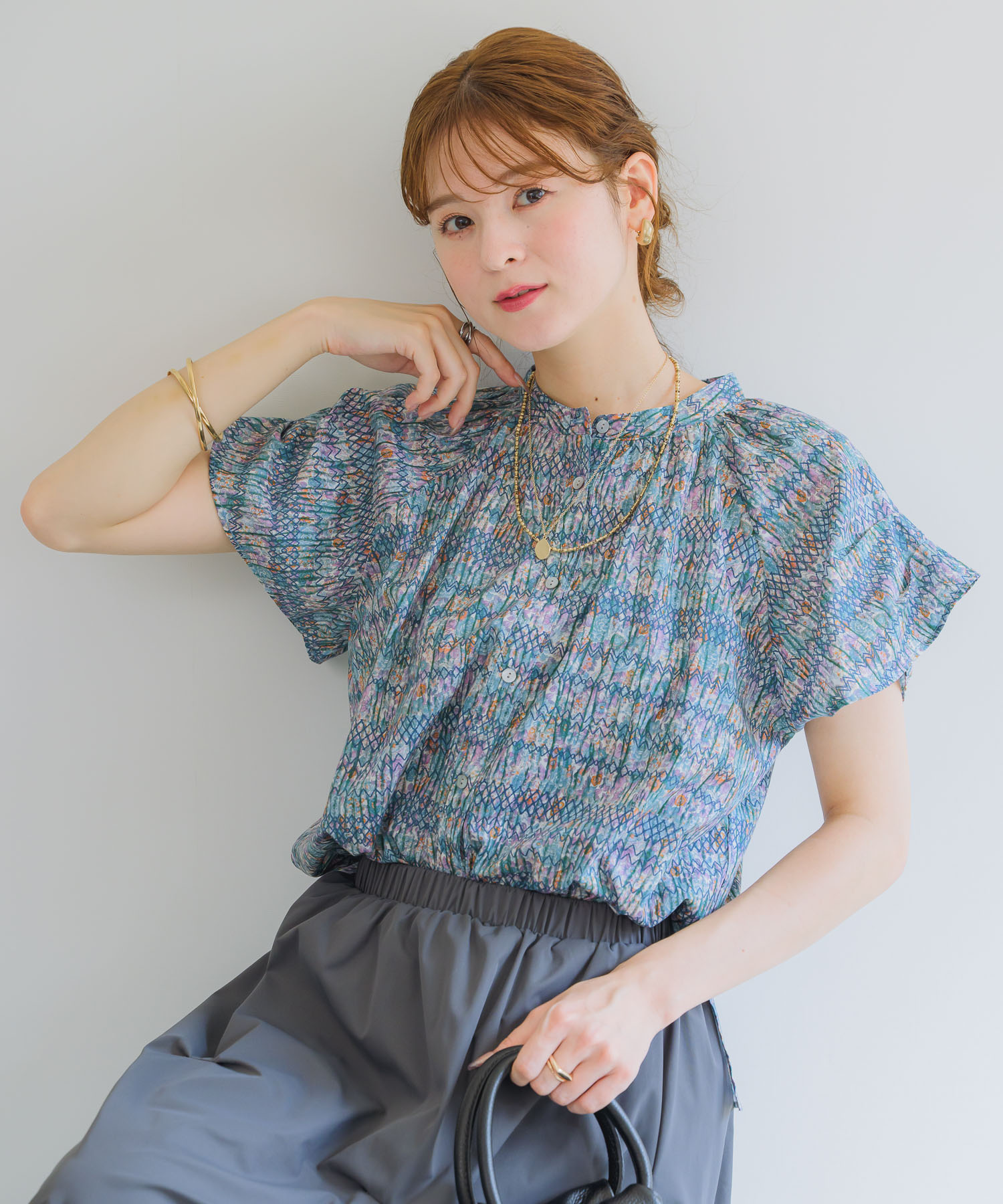 MADE IN JAPAN/洗濯機洗い可】150thAnniv.LIBERTYプリントブラウス