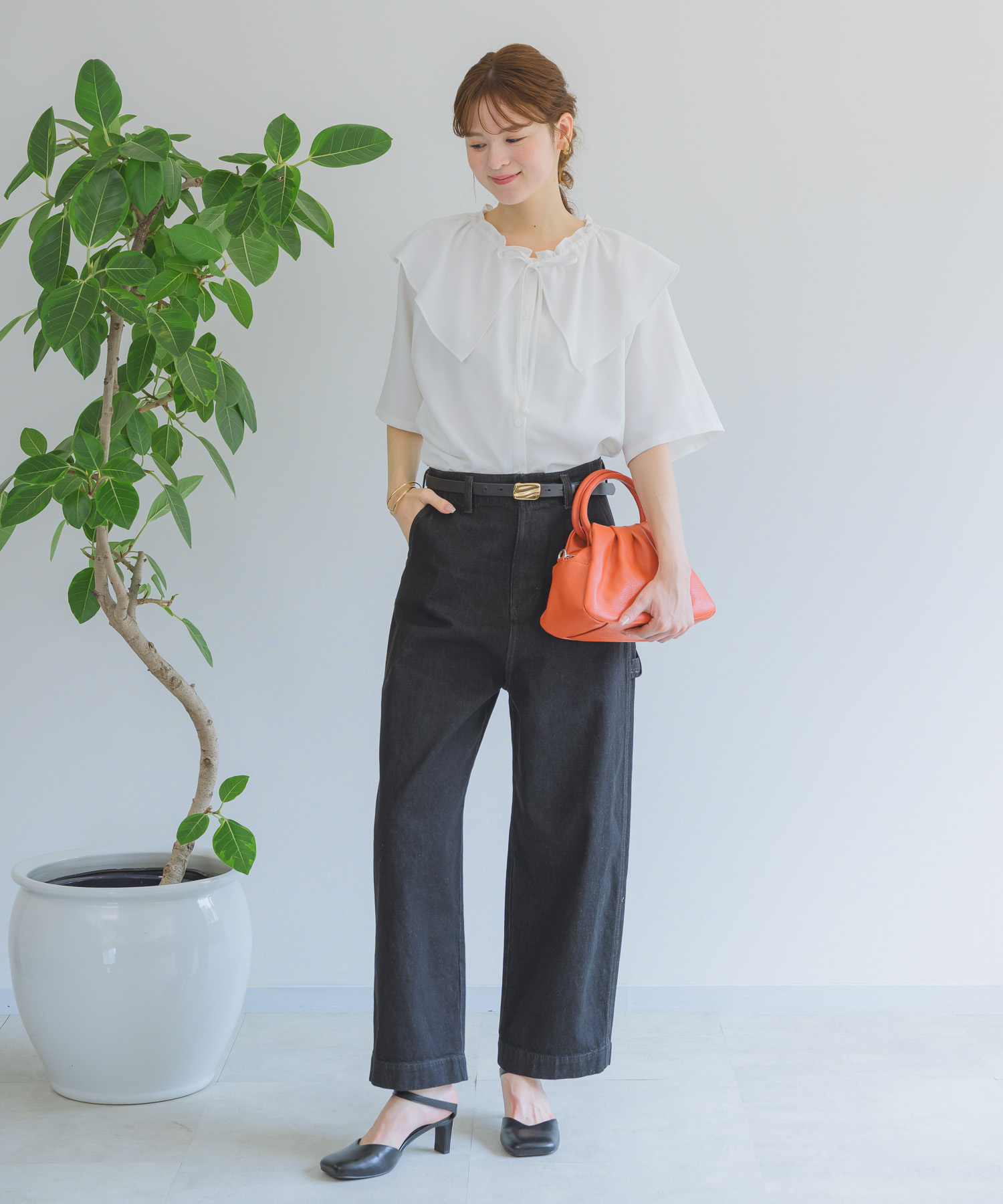 洗濯機洗い可】ビッグカラーブラウス / Pillini | IKG crossing