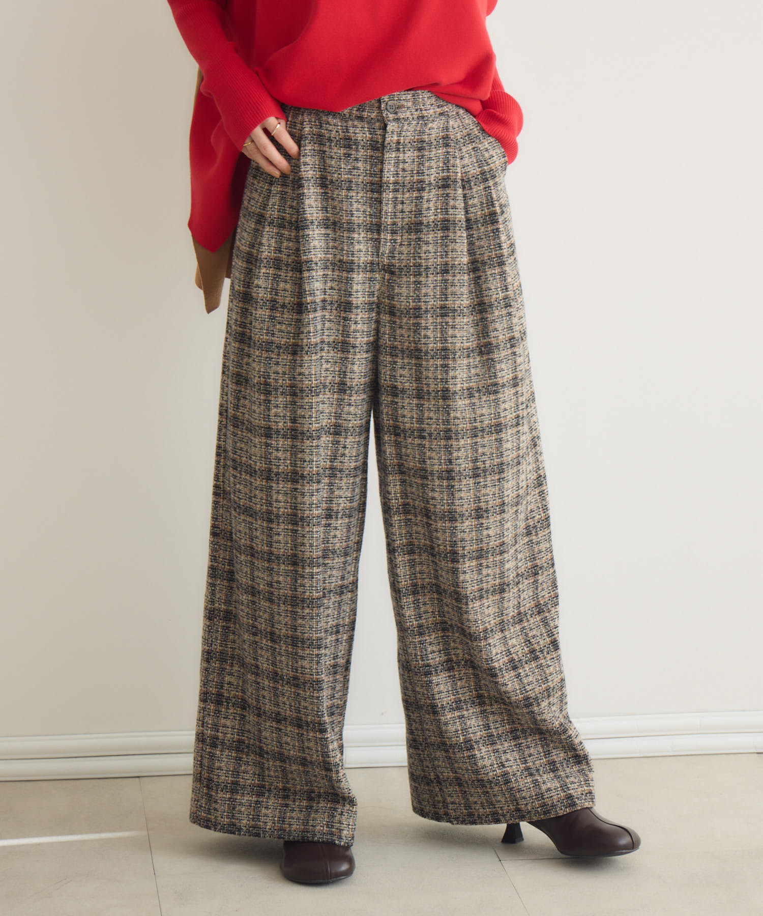 米津玄師　着用　soe チェックパンツ ツイードチェックパンツ / Pillini | IKG crossing