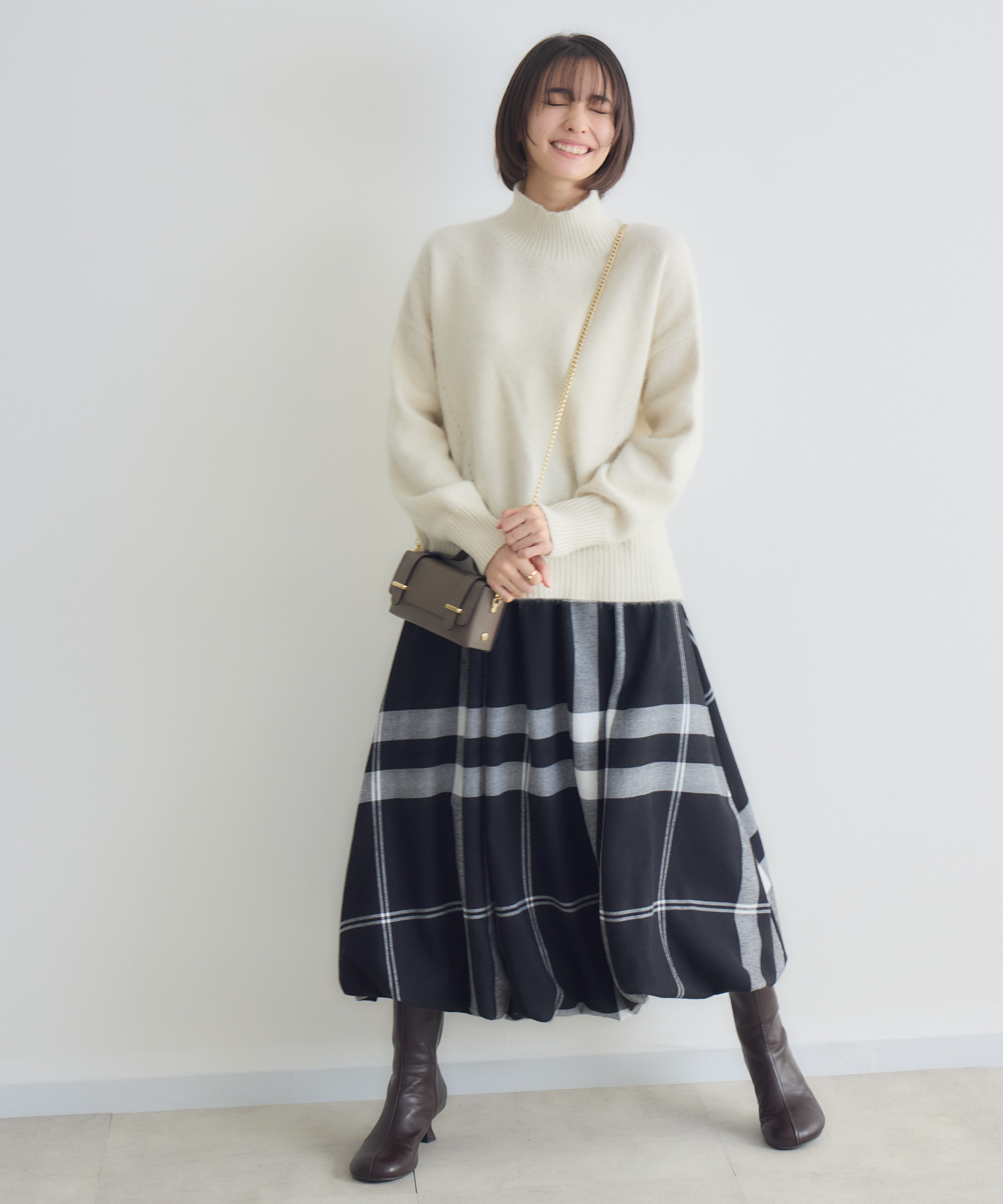 ビッグチェックバルーンスカート / Pillini | IKG crossing