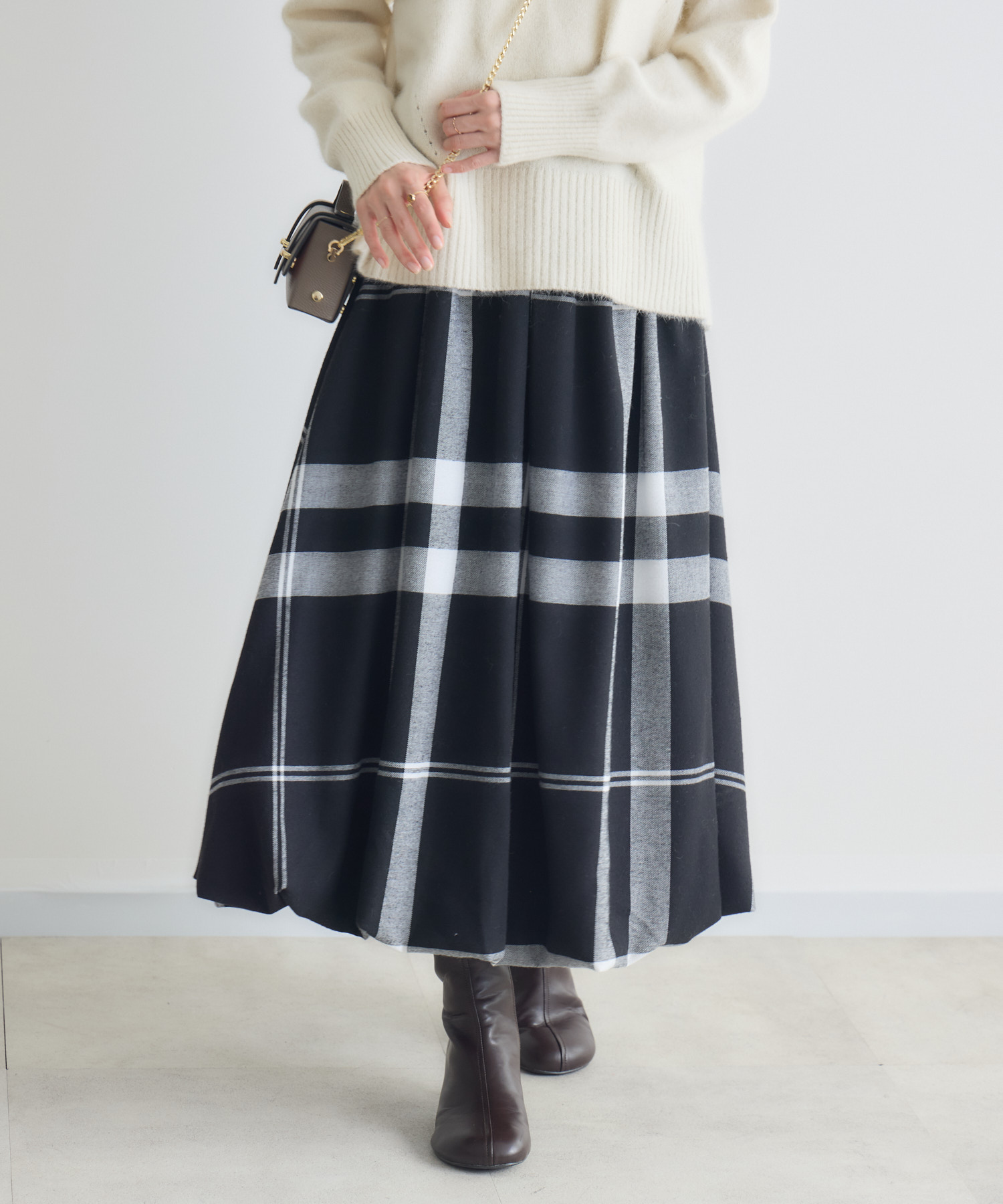 ビッグチェックバルーンスカート / Pillini | IKG crossing
