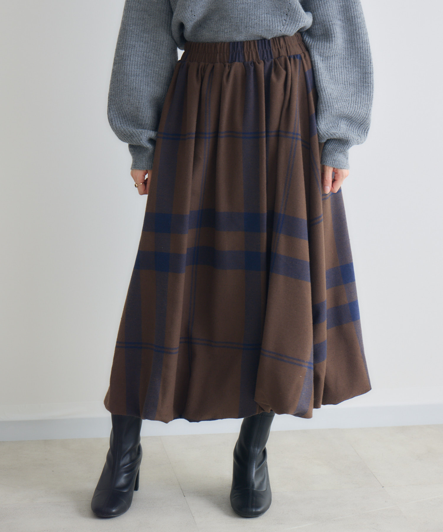 ビッグチェックバルーンスカート / Pillini | IKG crossing