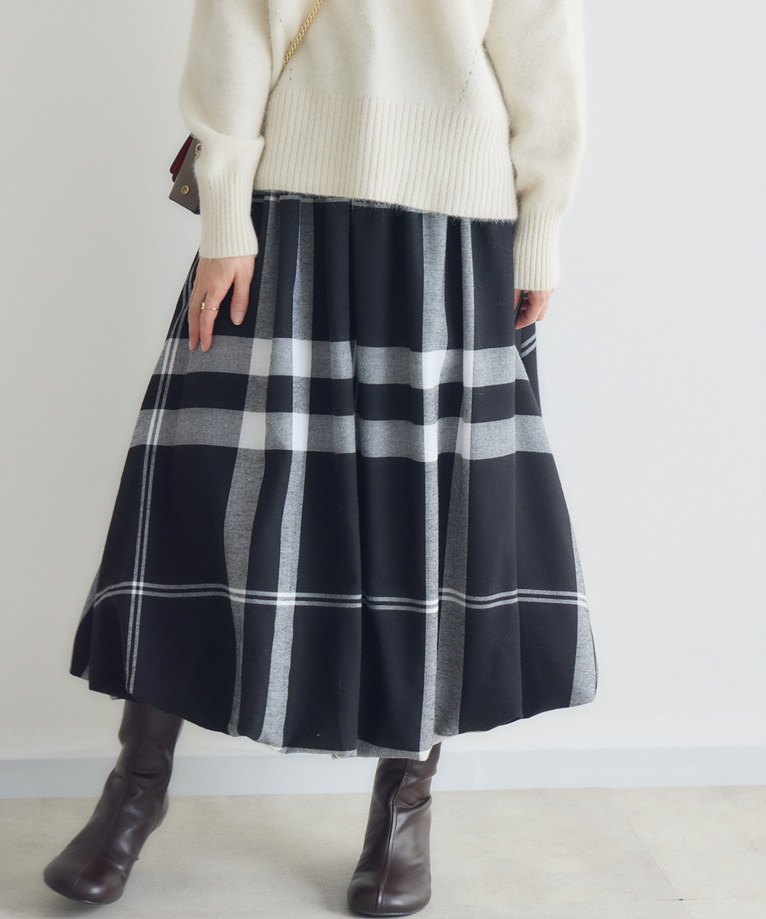 ビッグチェックバルーンスカート / Pillini | IKG crossing