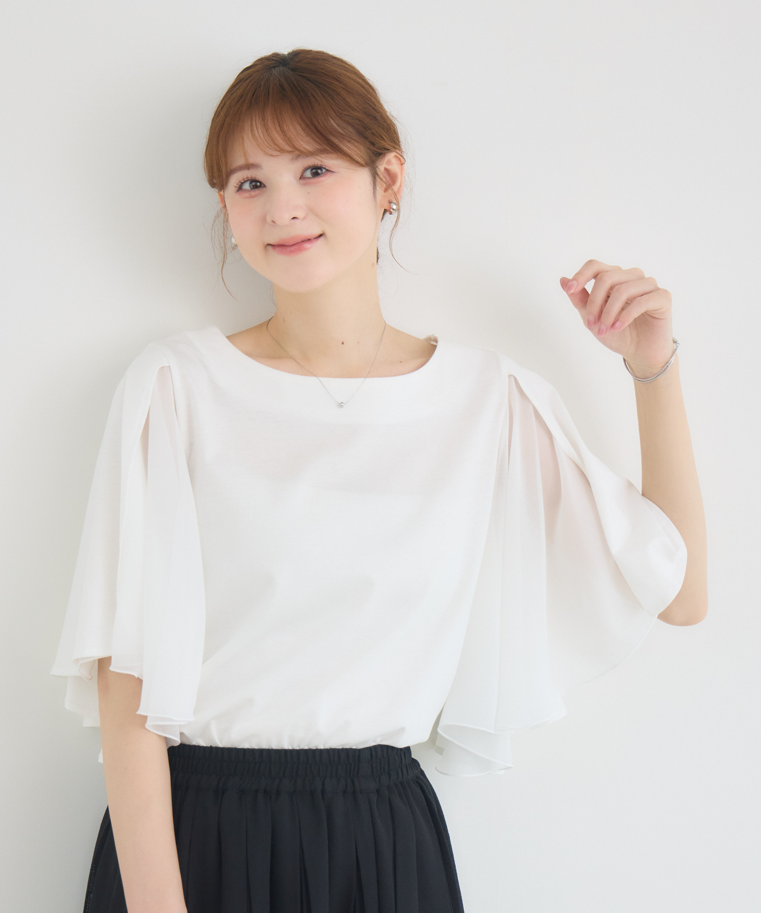 返品送料0円】異素材フレアスリーブカットソー / Pillini | IKG crossing