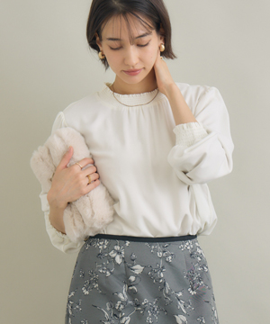 フェラガモ きらきらビジュー装飾カットソー ミンティグリーン キラキラショップ KiraKiraShop カーディガン《幾何学柄ビジューボタン