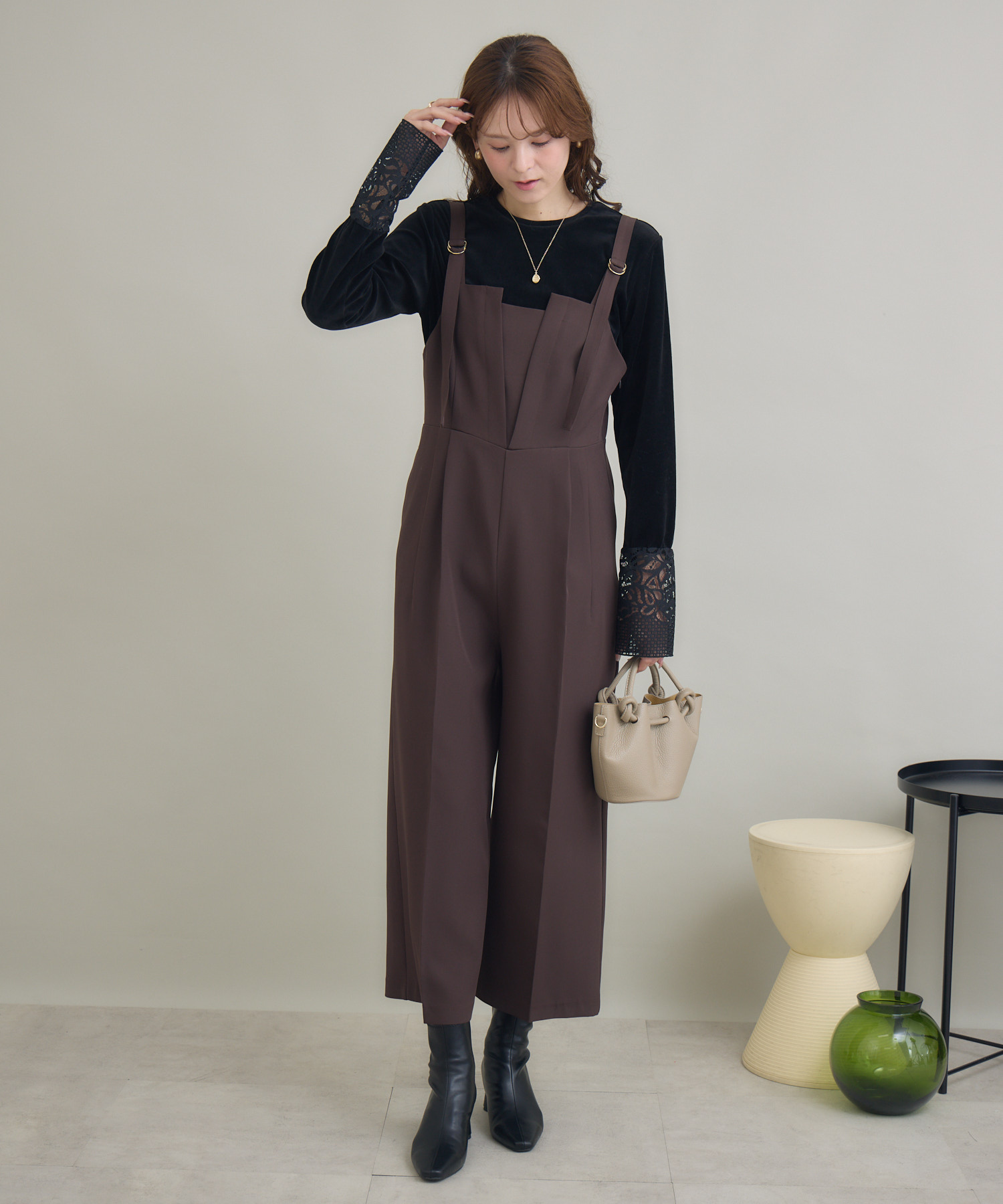 レースハイネック綿ベロアプルオーバー / KATHARINE ROSS | IKG crossing