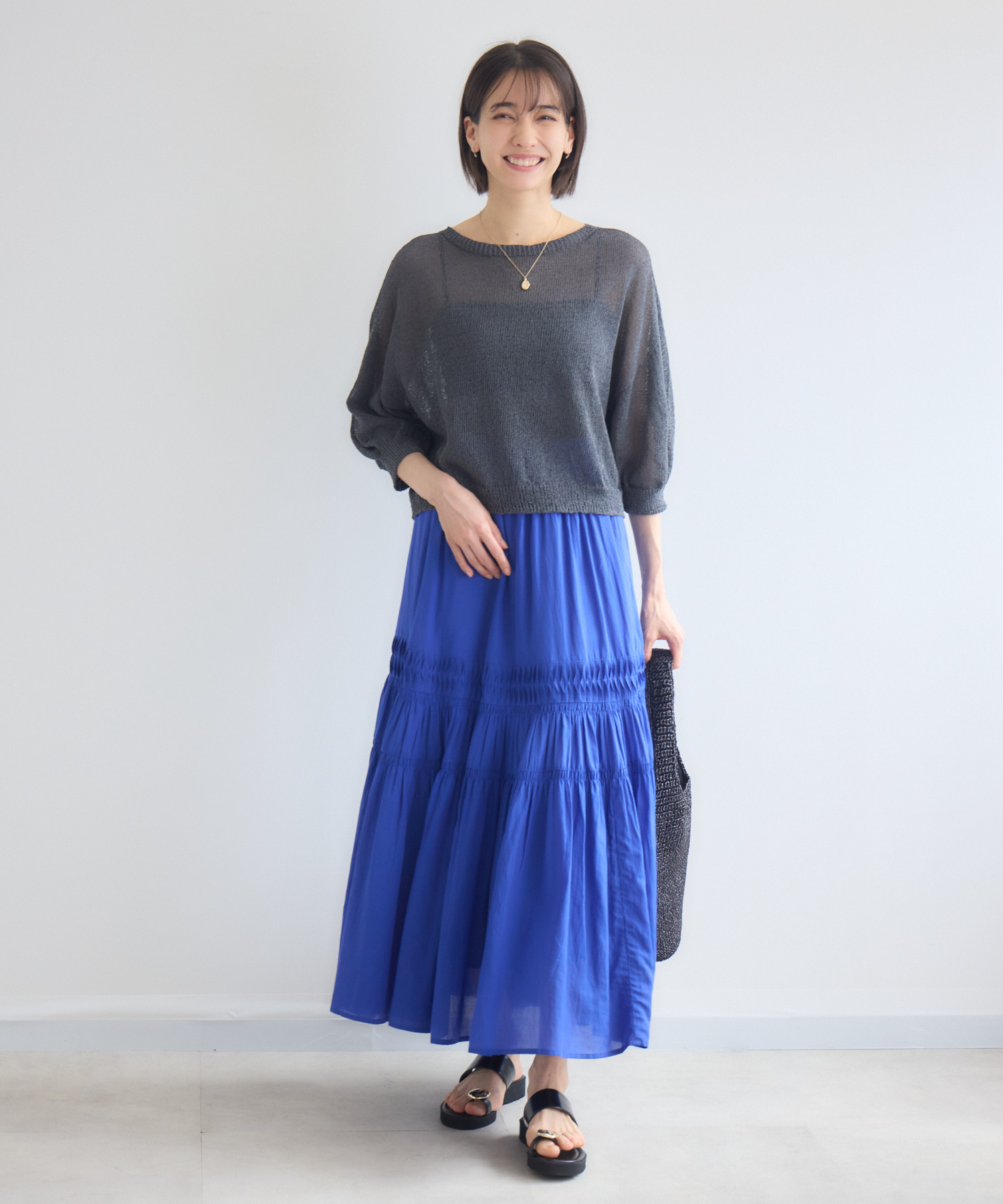 残りわずか】【インドコットン】ドミノプリーツスカート