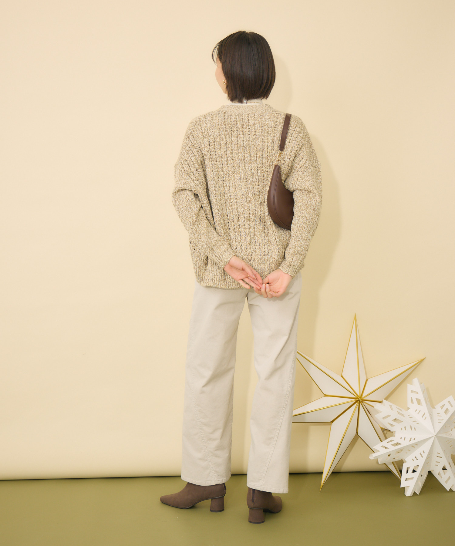 ナインアール スローリビングロングカーディガン　S　ベージュ ニットカーディガン レディース 春[品番：AGCW0002546]｜SUNSHINE