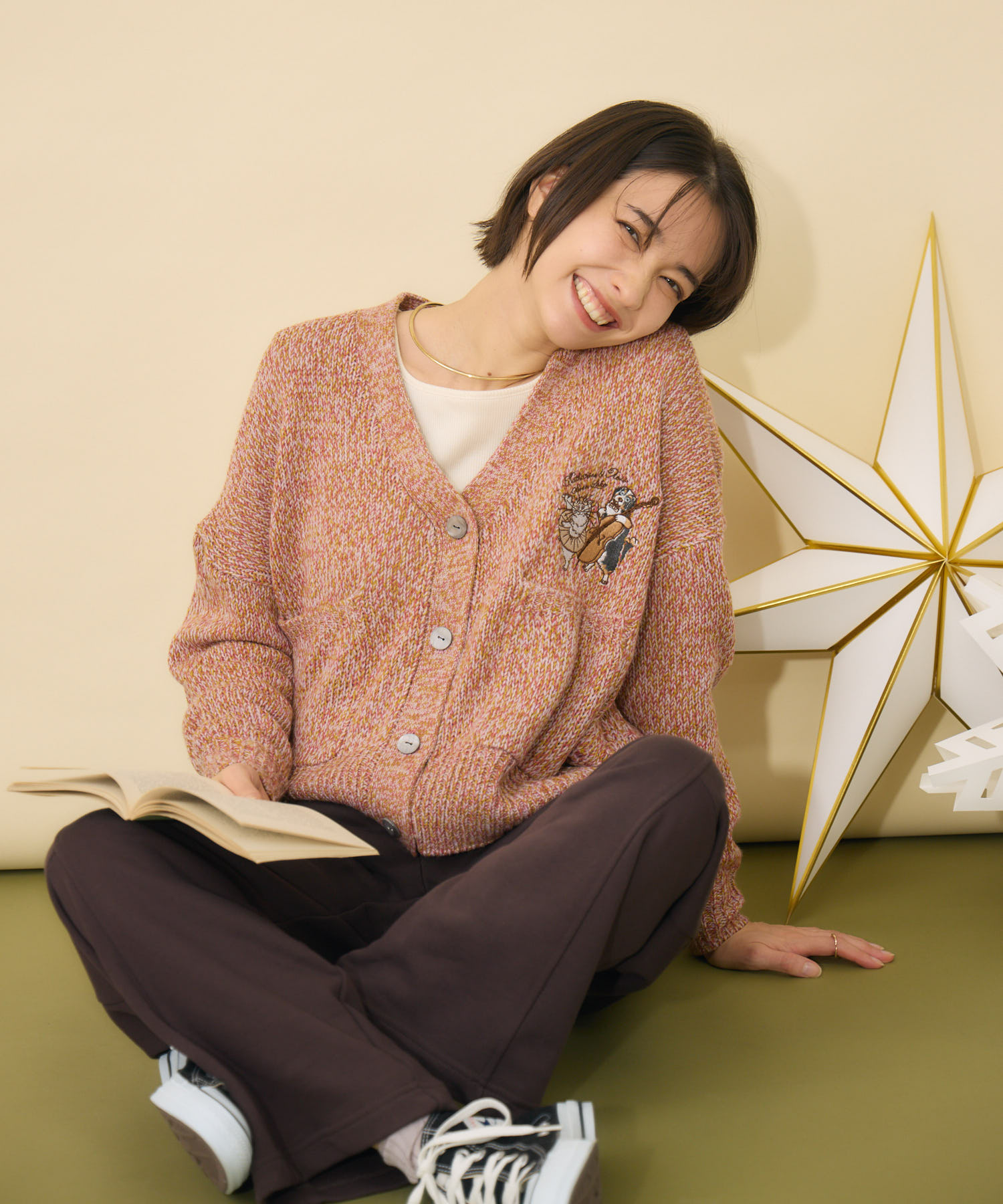 予約】【Swanlake キャサリンちゃん＆ロスくん】ニットカーディガン