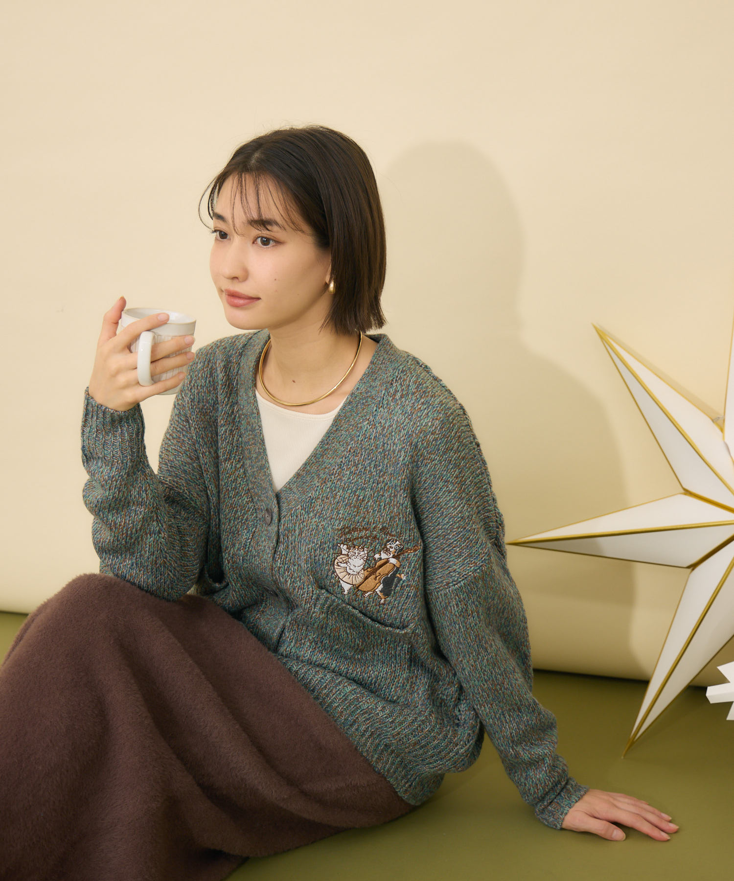 予約】【Swanlake キャサリンちゃん＆ロスくん】ニットカーディガン