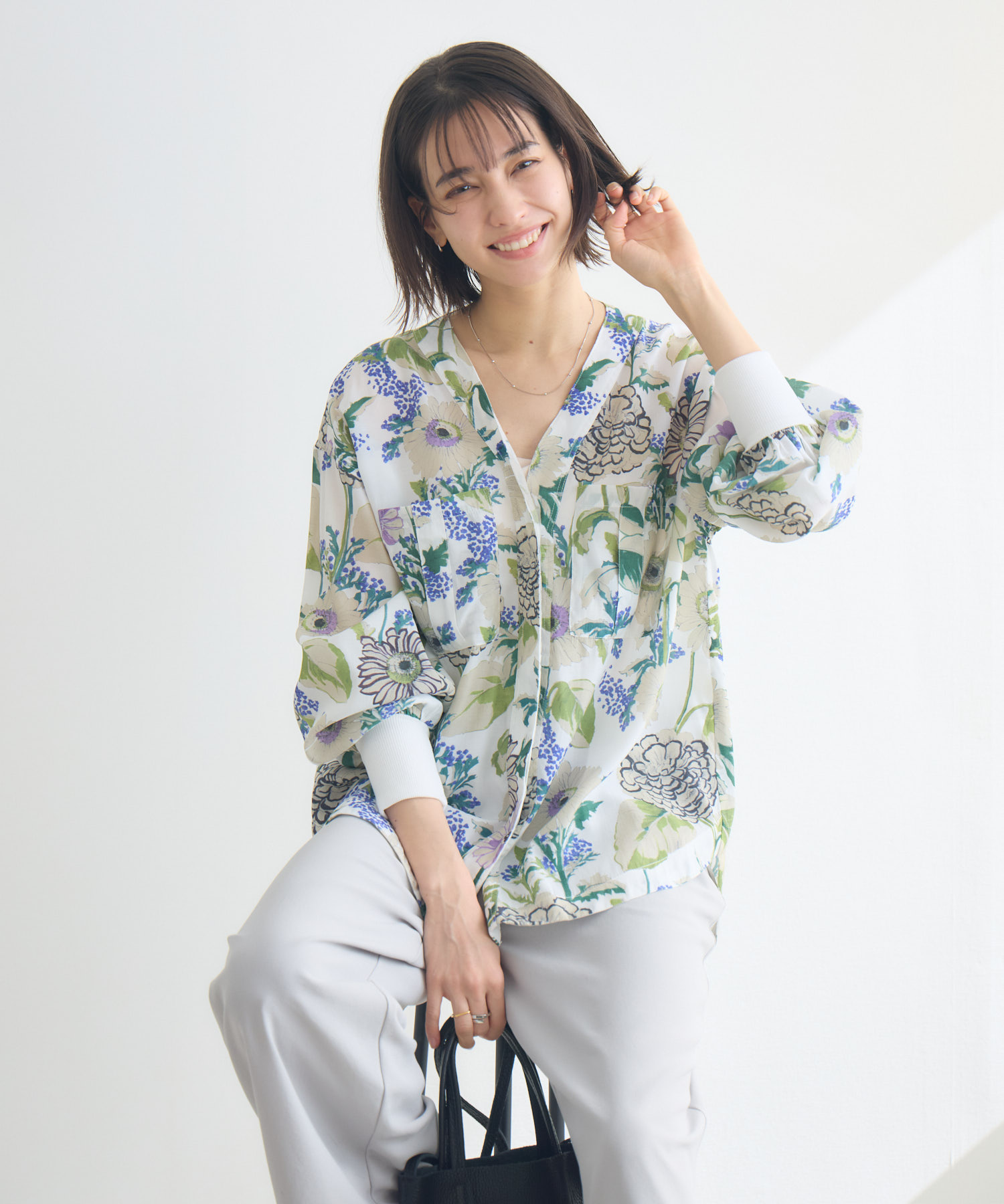 アソートスカーフプリント長袖ブラウス / KATHARINE ROSS | IKG crossing