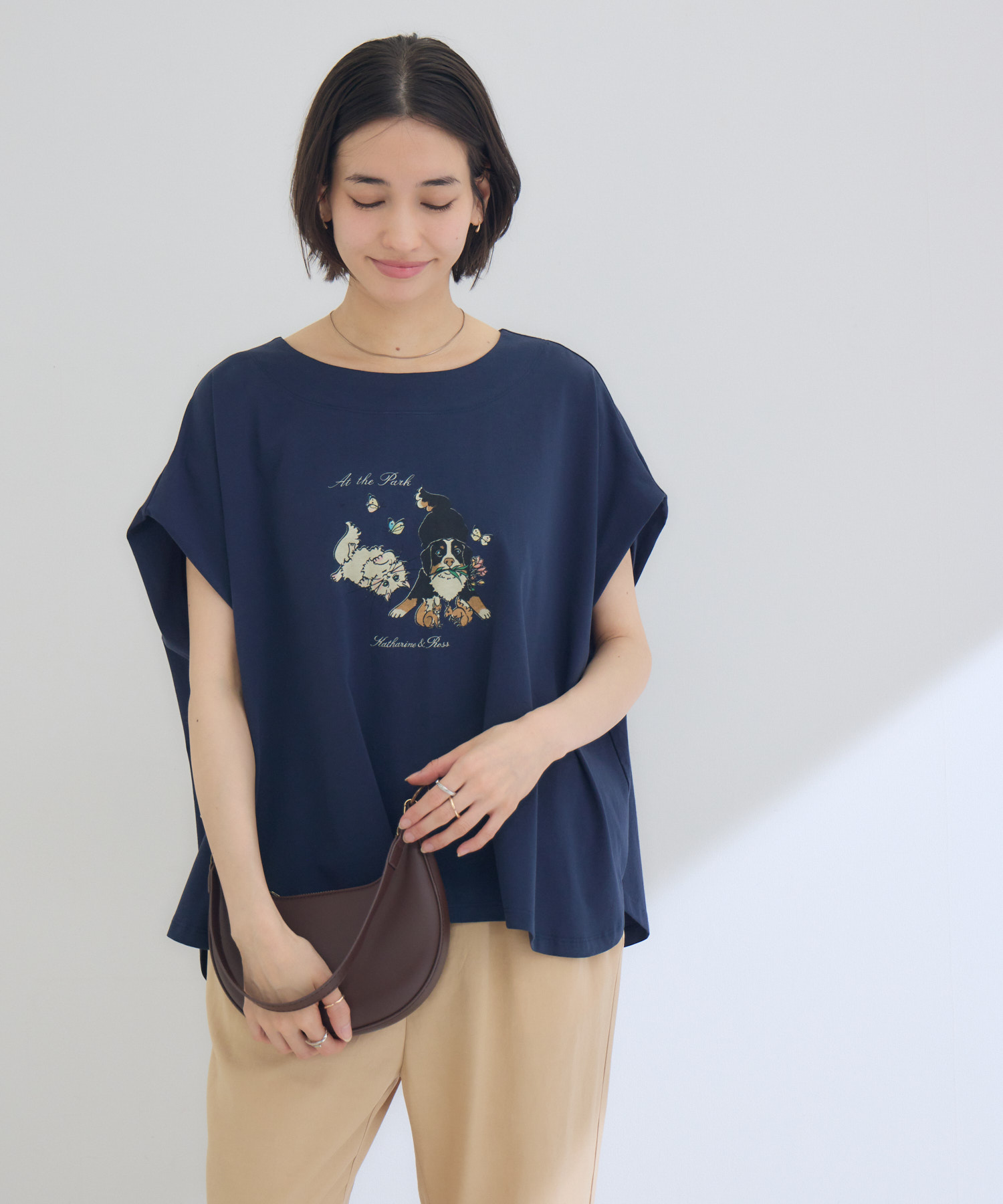 キャサリン キャサリンちゃんロスくん】ーAt the Parkー プリントTシャツ