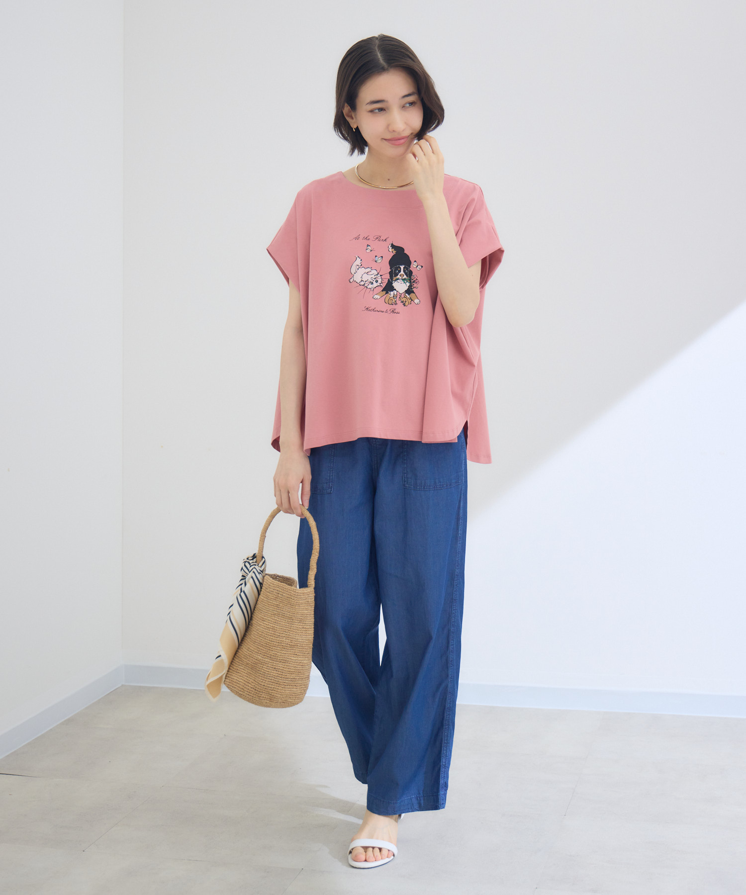 キャサリンちゃんロスくん】ーAt the Parkー プリントTシャツ