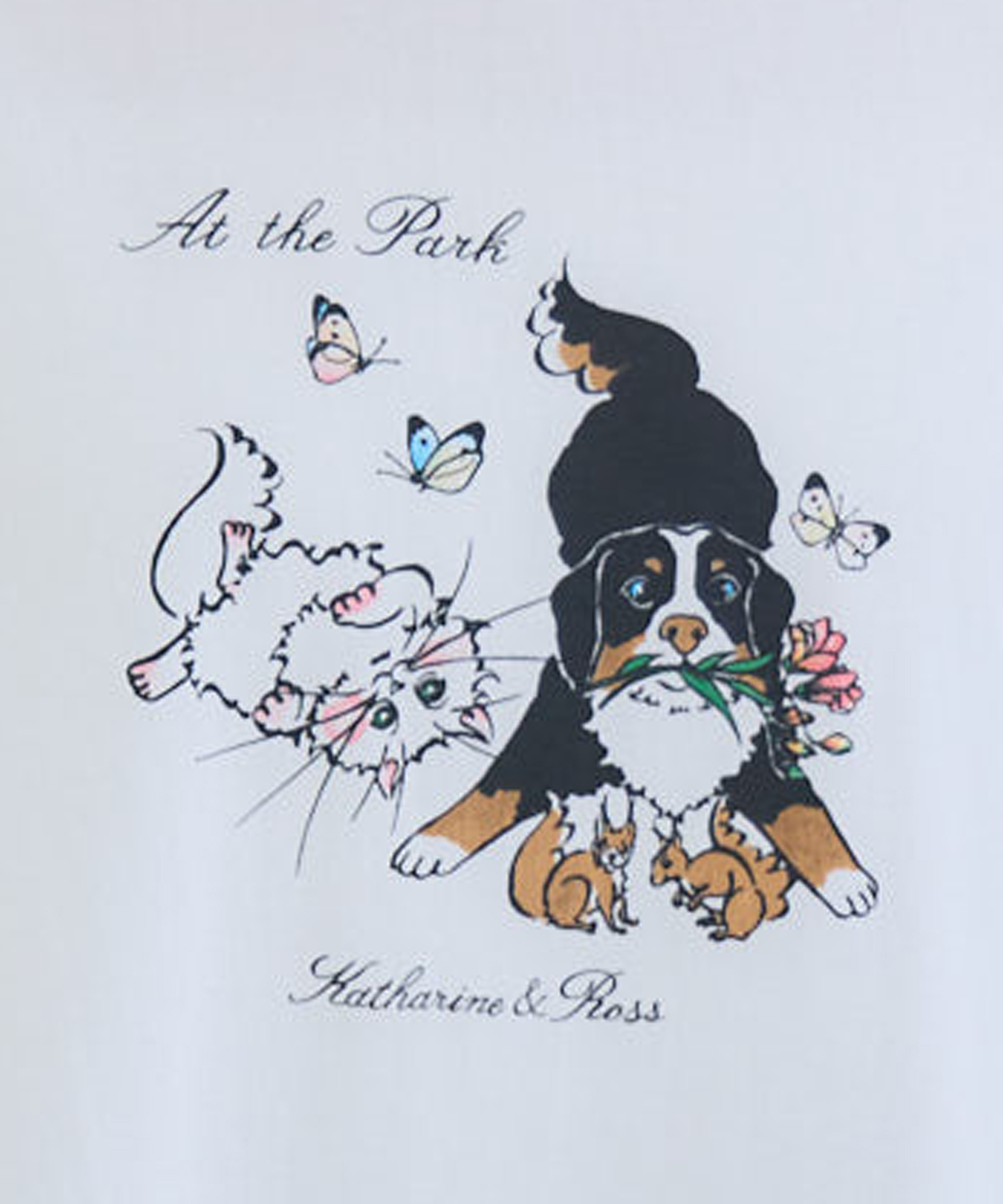 キャサリンちゃんロスくん】ーAt the Parkー プリントTシャツ
