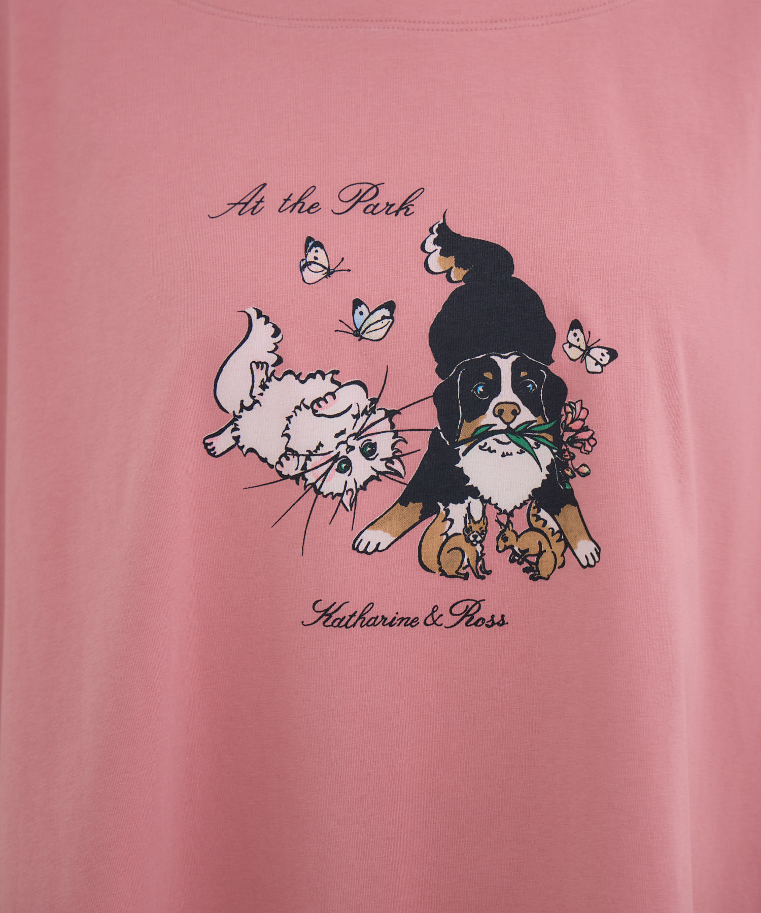 キャサリンちゃんロスくん】ーAt the Parkー プリントTシャツ