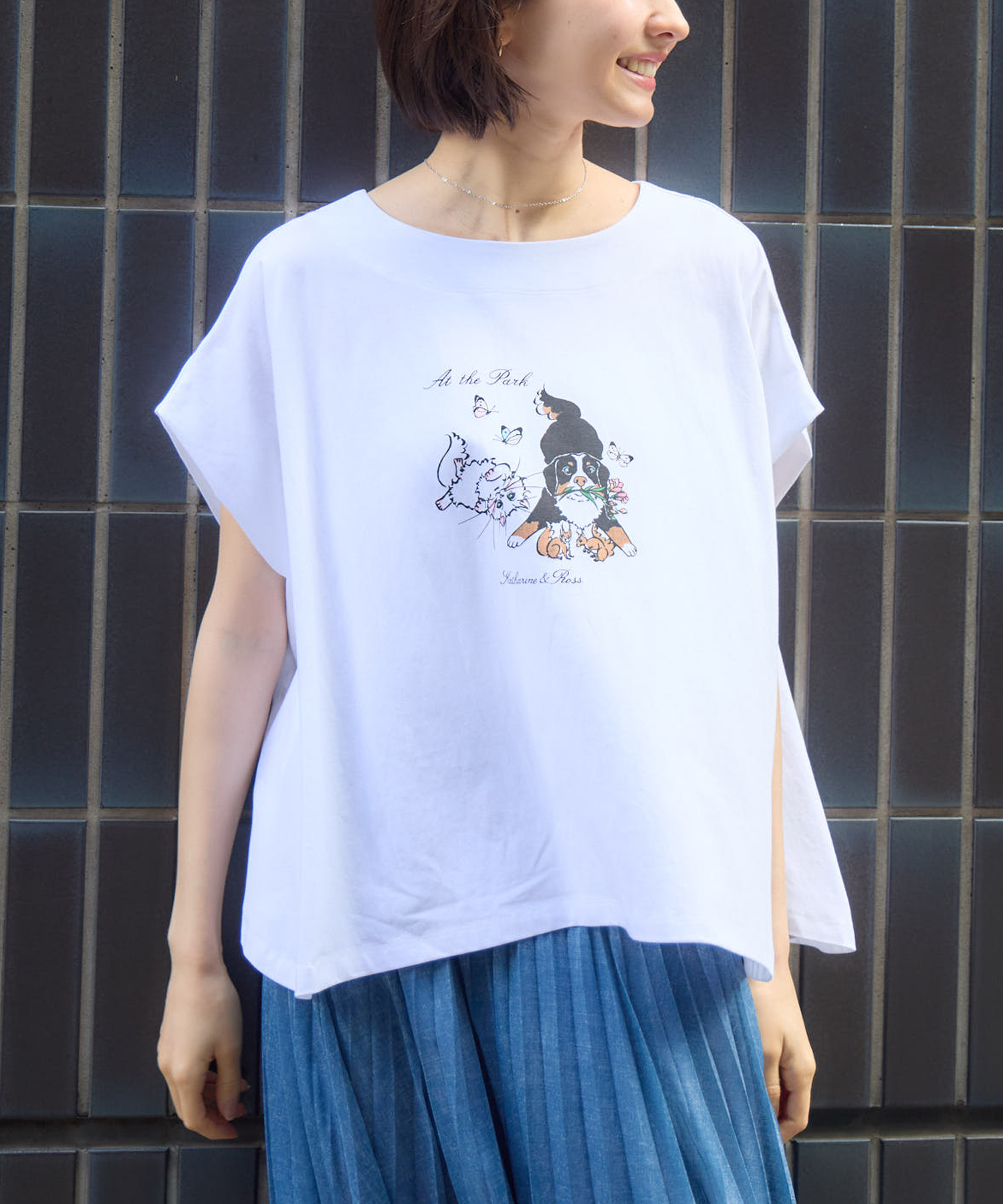 キャサリンちゃんロスくん】ーAt the Parkー プリントTシャツ