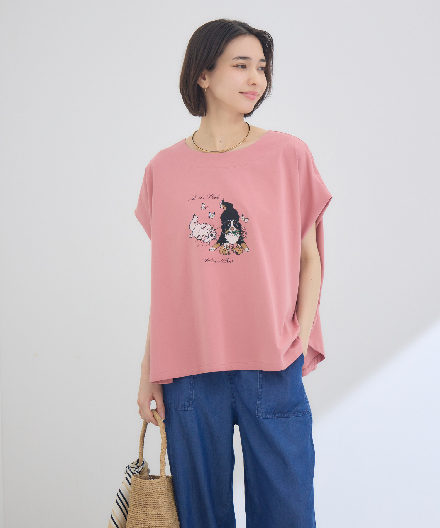 キャサリンちゃんロスくん】ーAt the Parkー プリントTシャツ
