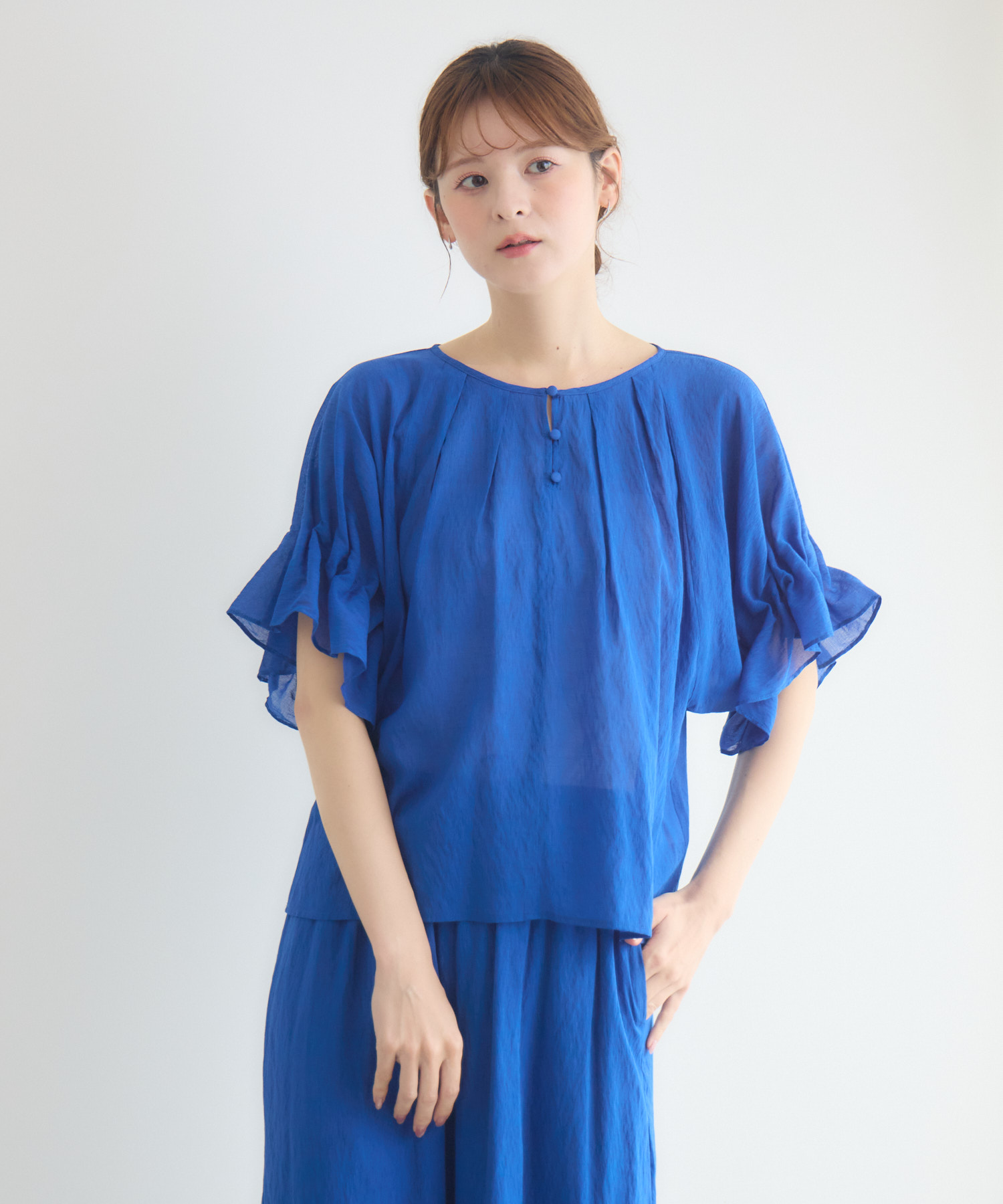 接触冷感/UVカット/通気性】ウォッシャブル2WAYブラウス