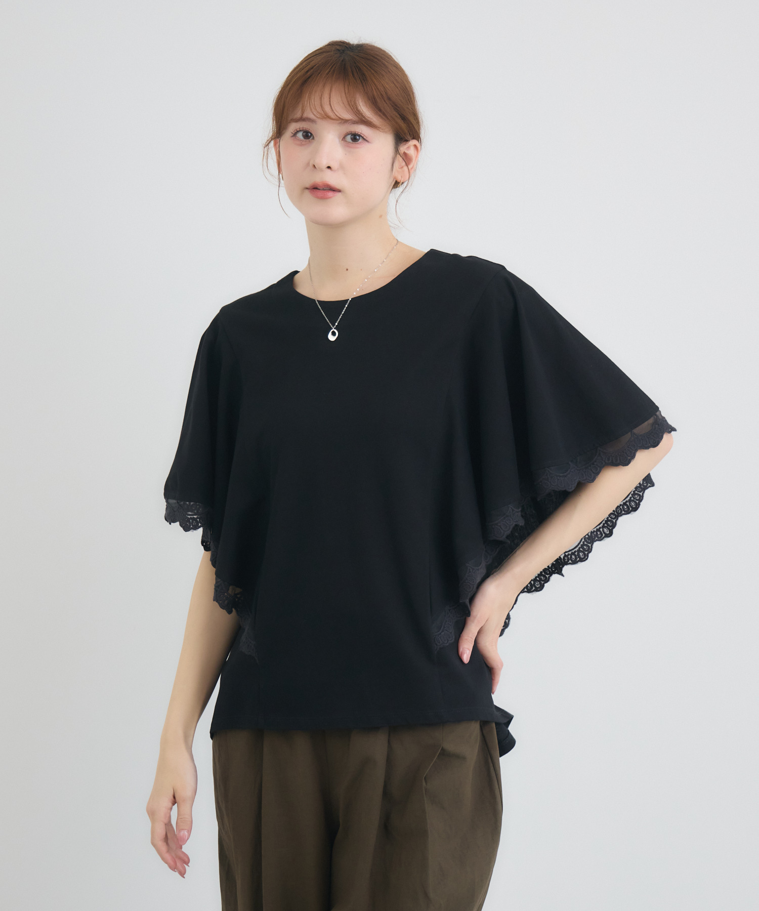 yukiemon レーストップス サンプル品(洗濯タグ、ブランドタグなし)M うっかり汚れも怖くない！頼れる4つの機能【抗菌・防油・防汚・防水