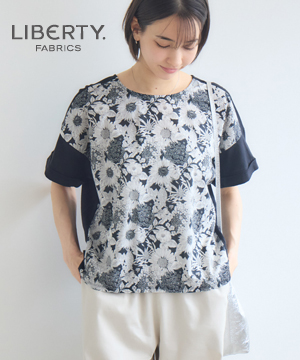 【1枚で完成】新品　アートプリント　社交ダンス　カットソー　ｒ98 名作リバティ】【MADE IN JAPAN】LIBERTYワイドカットソー