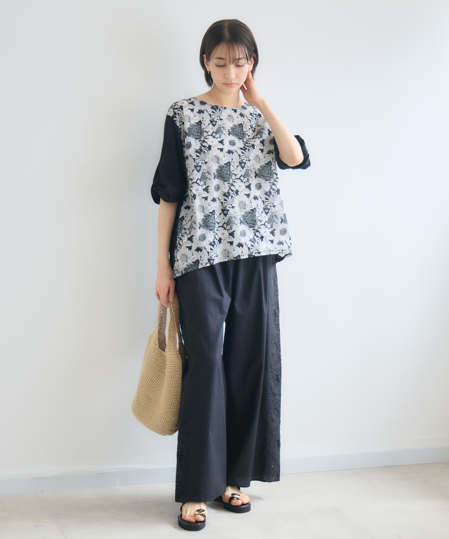 MADE IN JAPAN】ねじり袖カットソーMade With Liberty Fabrics