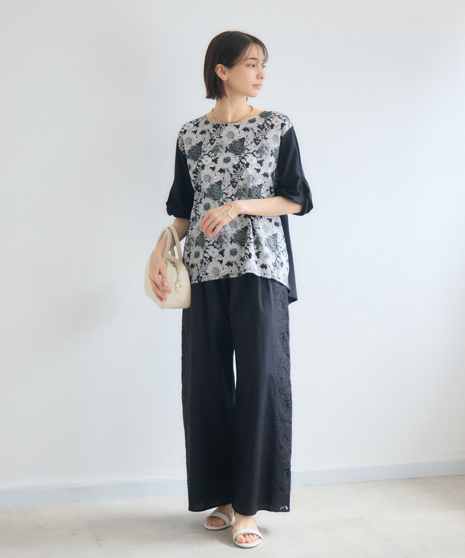 MADE IN JAPAN】ねじり袖カットソーMade With Liberty Fabrics