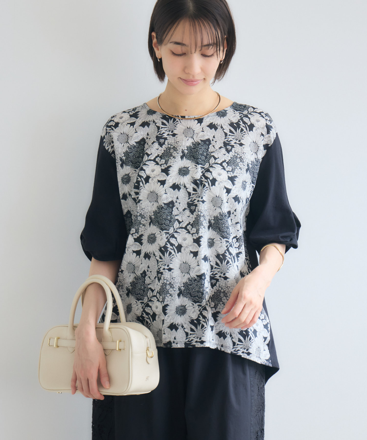 MADE IN JAPAN】ねじり袖カットソーMade With Liberty Fabrics