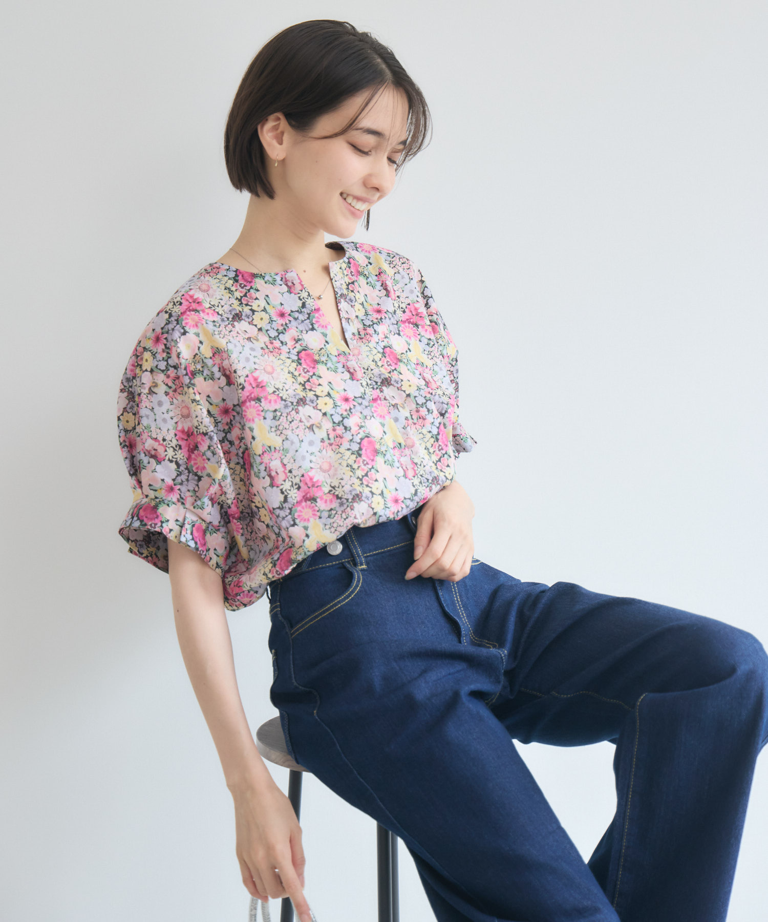 日本製】 LIBERTY FABRICS タックスリーブブラウス / KATHARINE ROSS