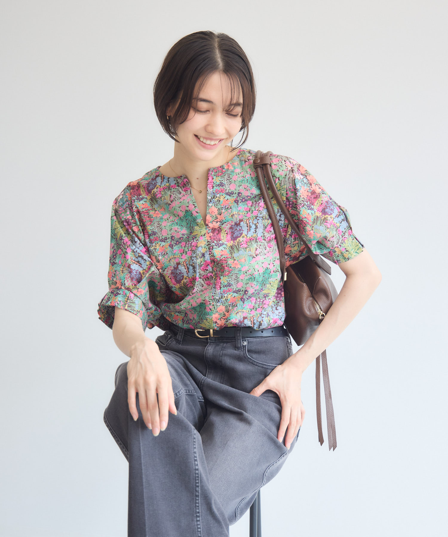 日本製】 LIBERTY FABRICS タックスリーブブラウス / KATHARINE ROSS
