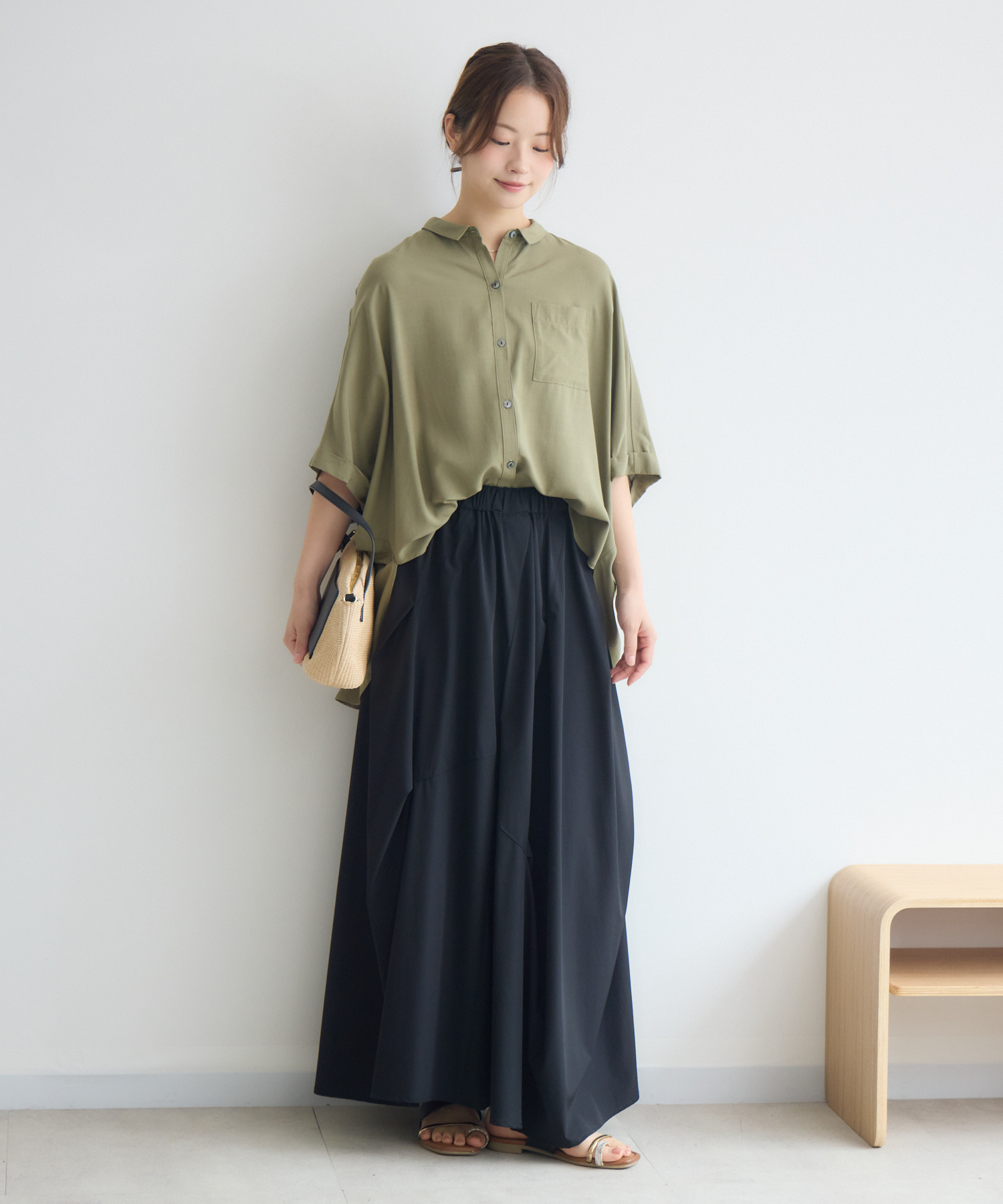 ARTS&SCIENCE 20AW バックギャザー シルク プルオーバーブラウス バックギャザーショートブラウス | IKG crossing