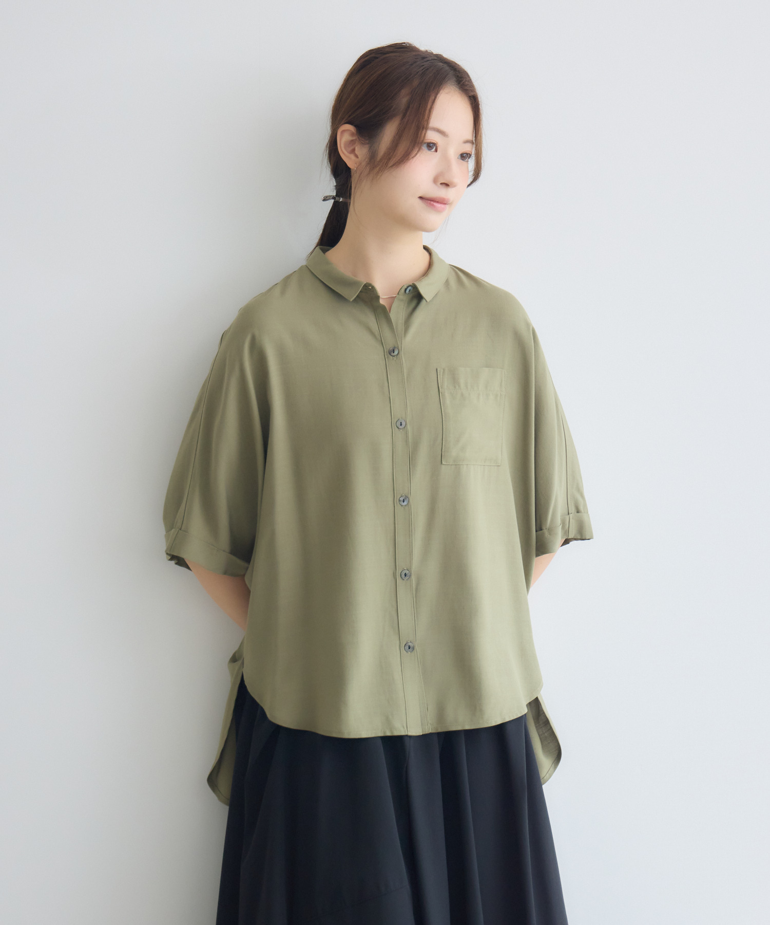 ARTS&SCIENCE 20AW バックギャザー シルク プルオーバーブラウス バックギャザーショートブラウス | IKG crossing