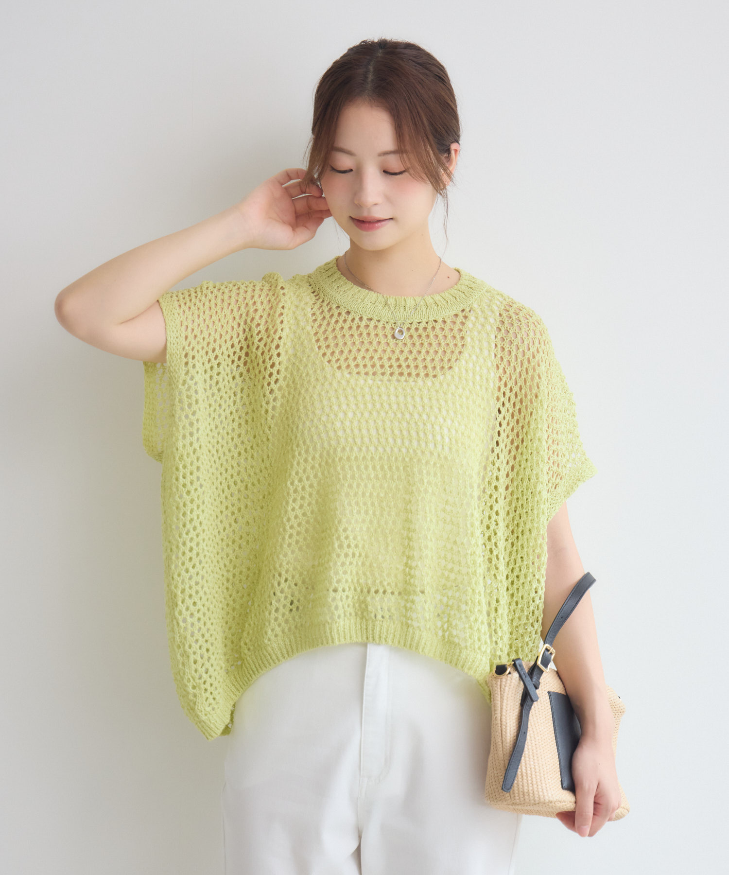 00's vintage ギミック　ダメージ　メッシュニット　亜熱帯　グランジ MADE IN JAPAN】【山形ニット】メッシュワイドニット | IKG crossing