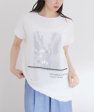 モノクロプリント3D Tシャツ