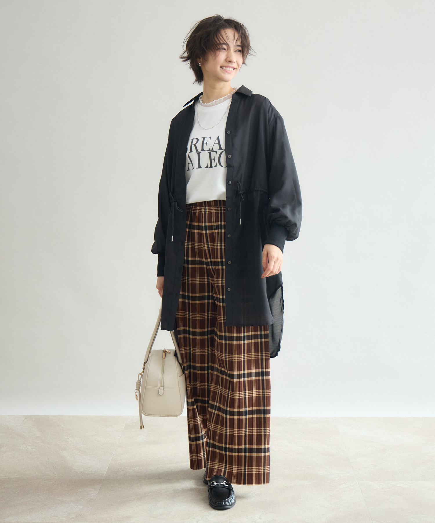 ⭐️プリーツプリーズチェックパンツ極美品⭐️ カットツイル裏起毛チェックプリーツパンツ / Pillini | IKG crossing