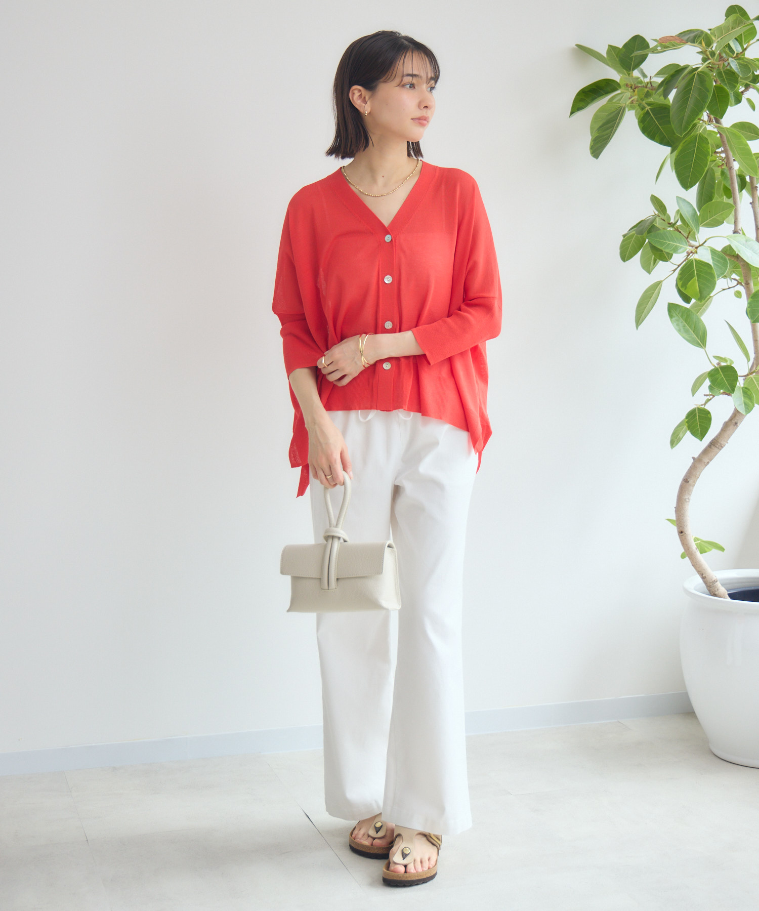 新カラー追加/UV/接触冷感】サラサラBOXシルエットカーディガン / K