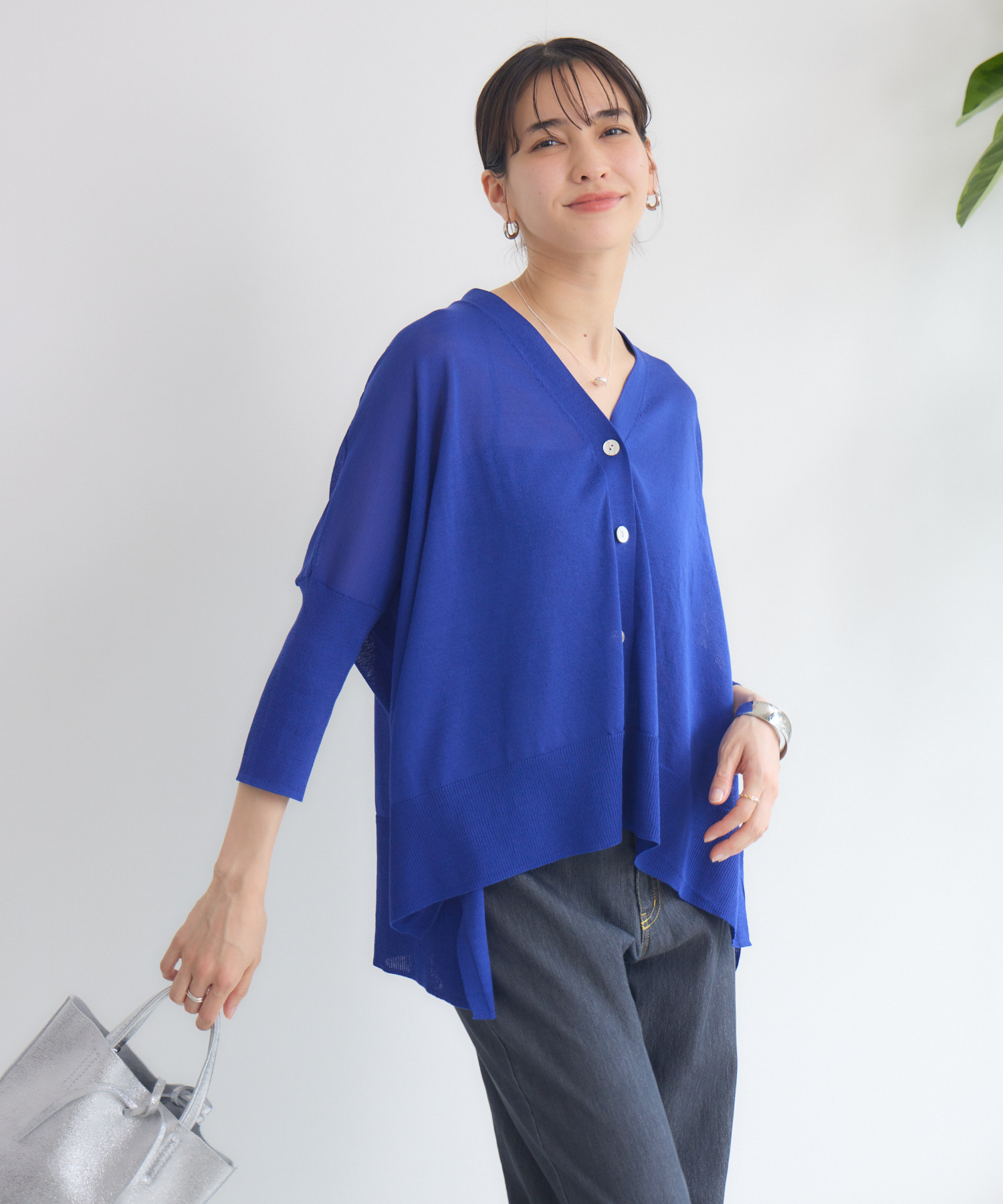 ✨美品✨RRL 一つ星タグ カーディガン ローゲージ 170cm～ML位 青 Ralph Lauren” Lettered Cardigan> . サイズ M 実寸 肩幅約50cm(19.7