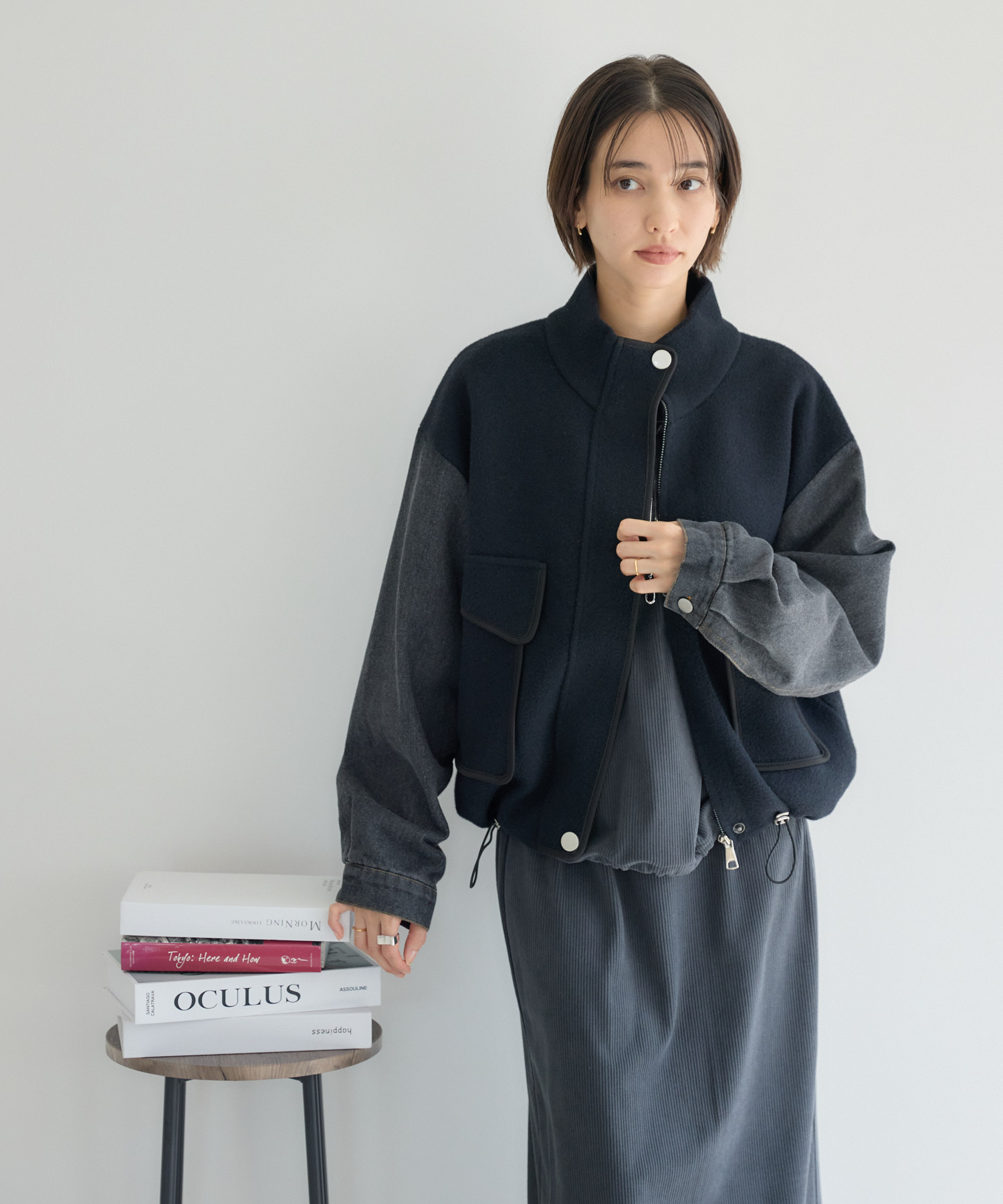 デニムコンビスタンドジャケット / Pillini | IKG crossing