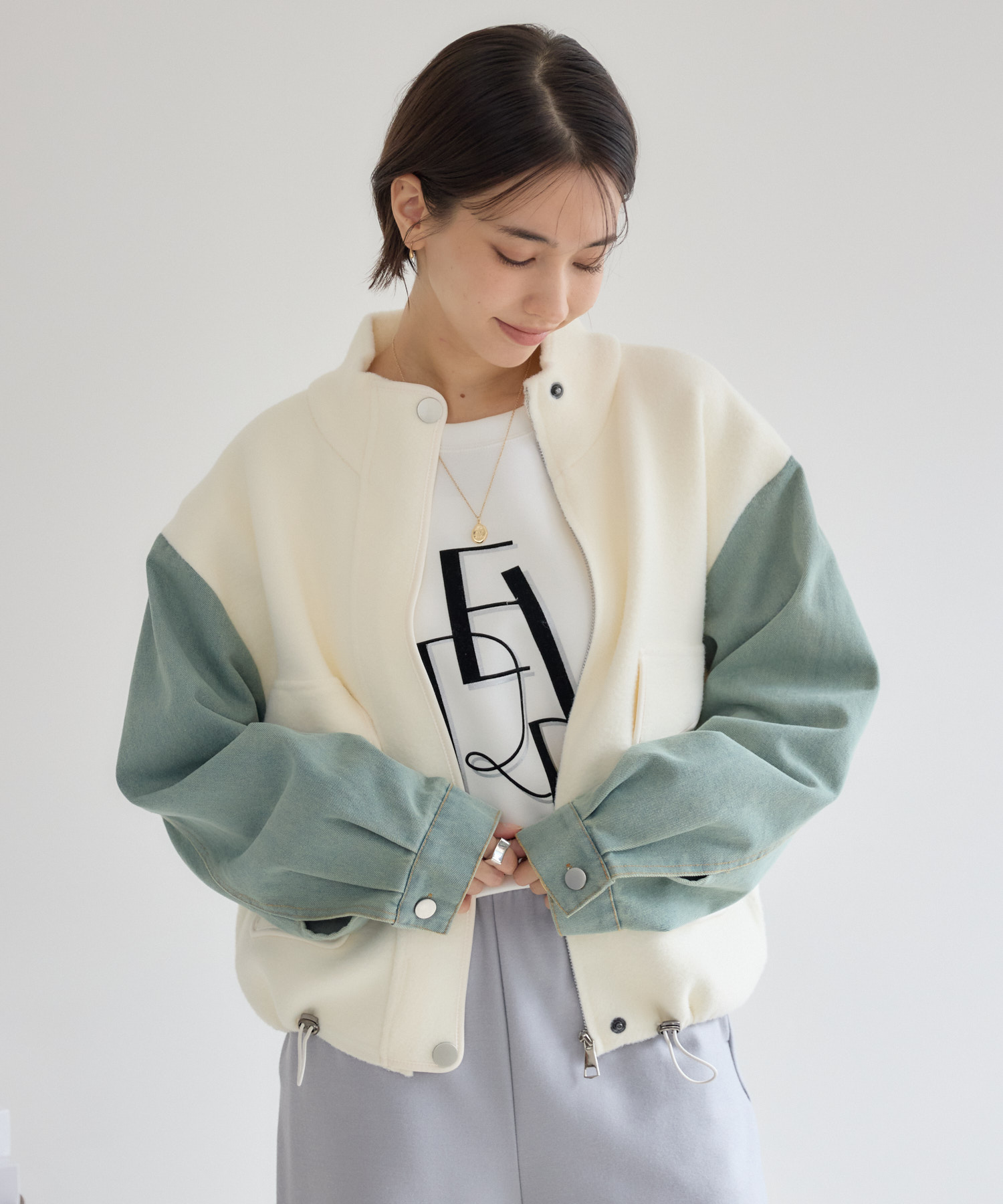 デニムコンビスタンドジャケット / Pillini | IKG crossing