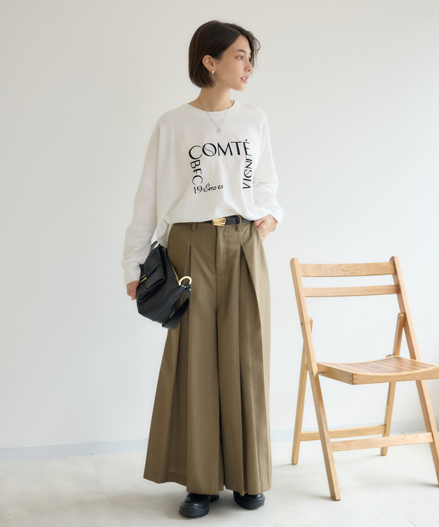 ピンストライプボックスプリーツパンツ / KATHARINE ROSS | IKG crossing