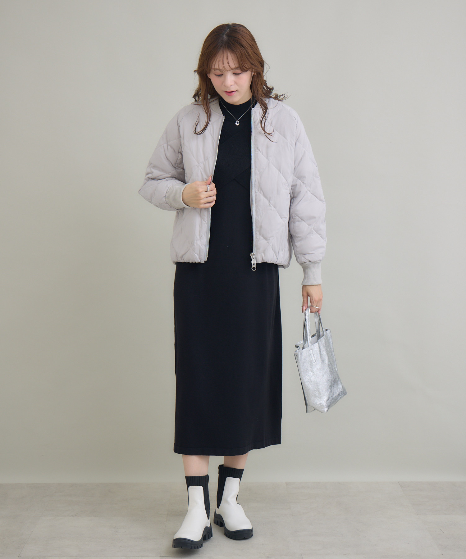 衿リブキルトショートダウンコート | IKG crossing