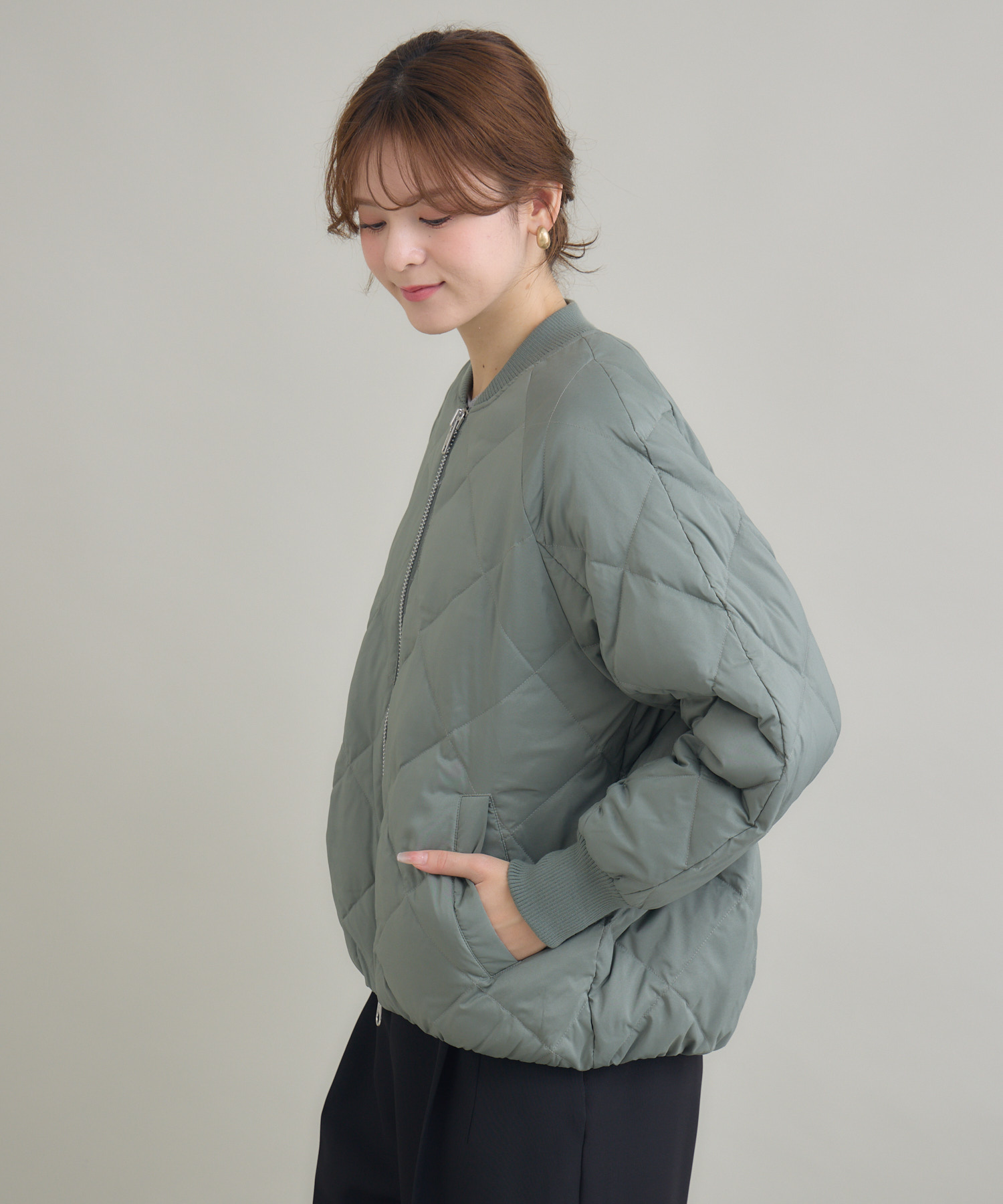 衿リブキルトショートダウンコート | IKG crossing